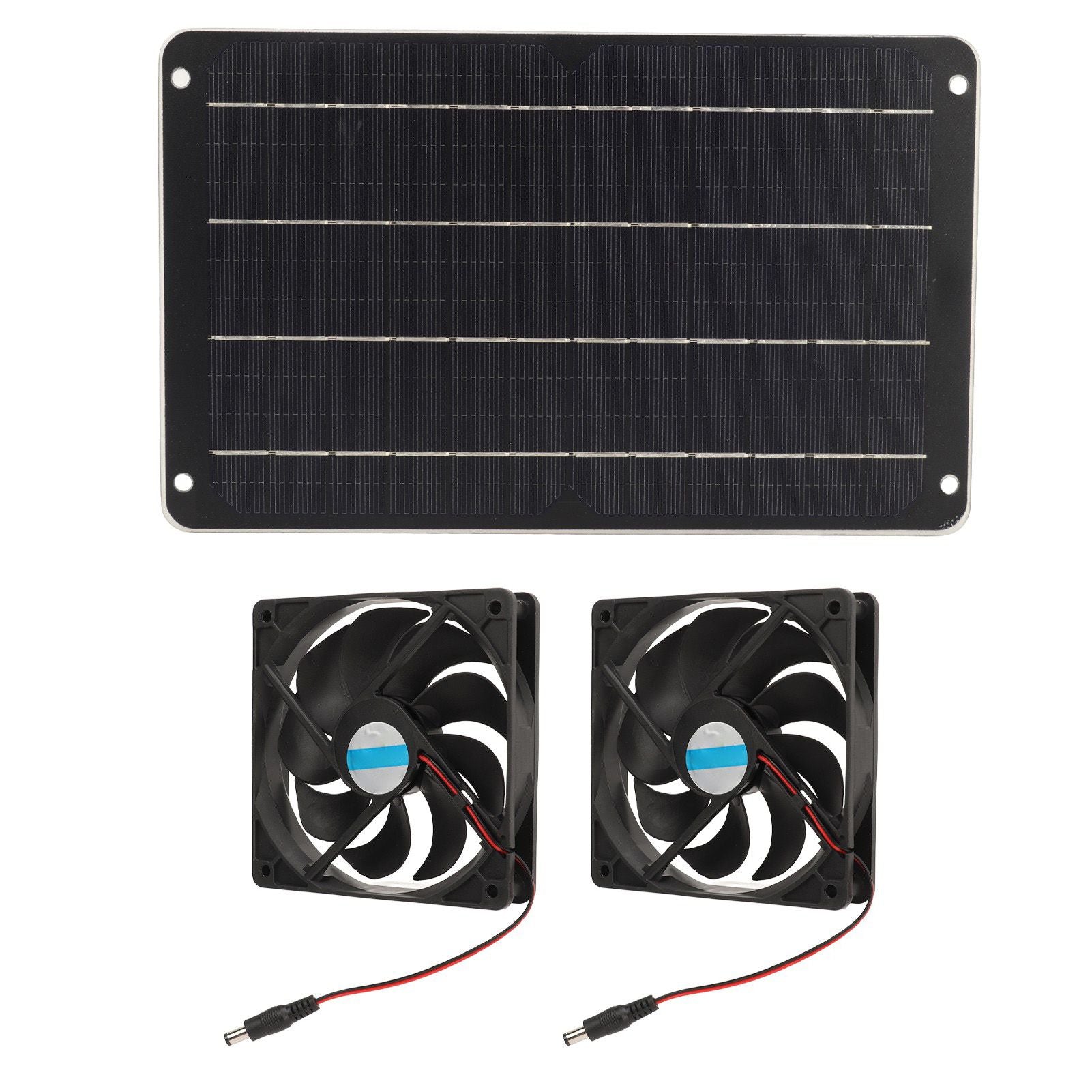 20W Solar Panel Fan Kit Heat Dissipation Ventilation Solar Powered Dual Fan with Switch for Chicken House Greenhouse Dog House