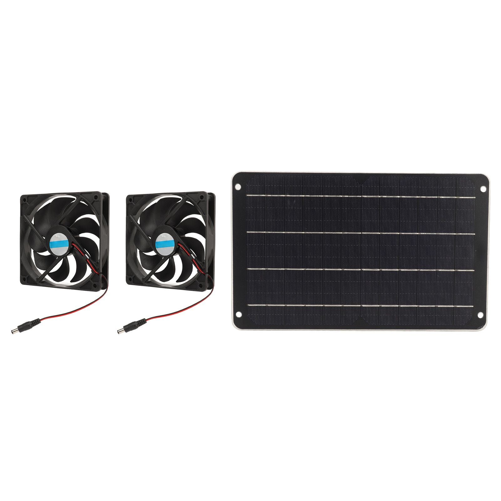 20W Solar Panel Fan Kit Heat Dissipation Ventilation Solar Powered Dual Fan with Switch for Chicken House Greenhouse Dog House