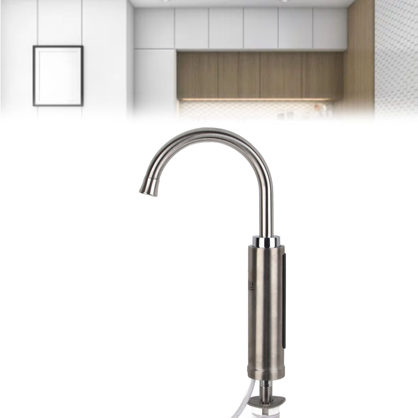 Stainless Steel Electric Water Heater Faucet Instant Tankless Electric Hot Water Heater Faucet for Household Kitchen Cold Hot Dual Use