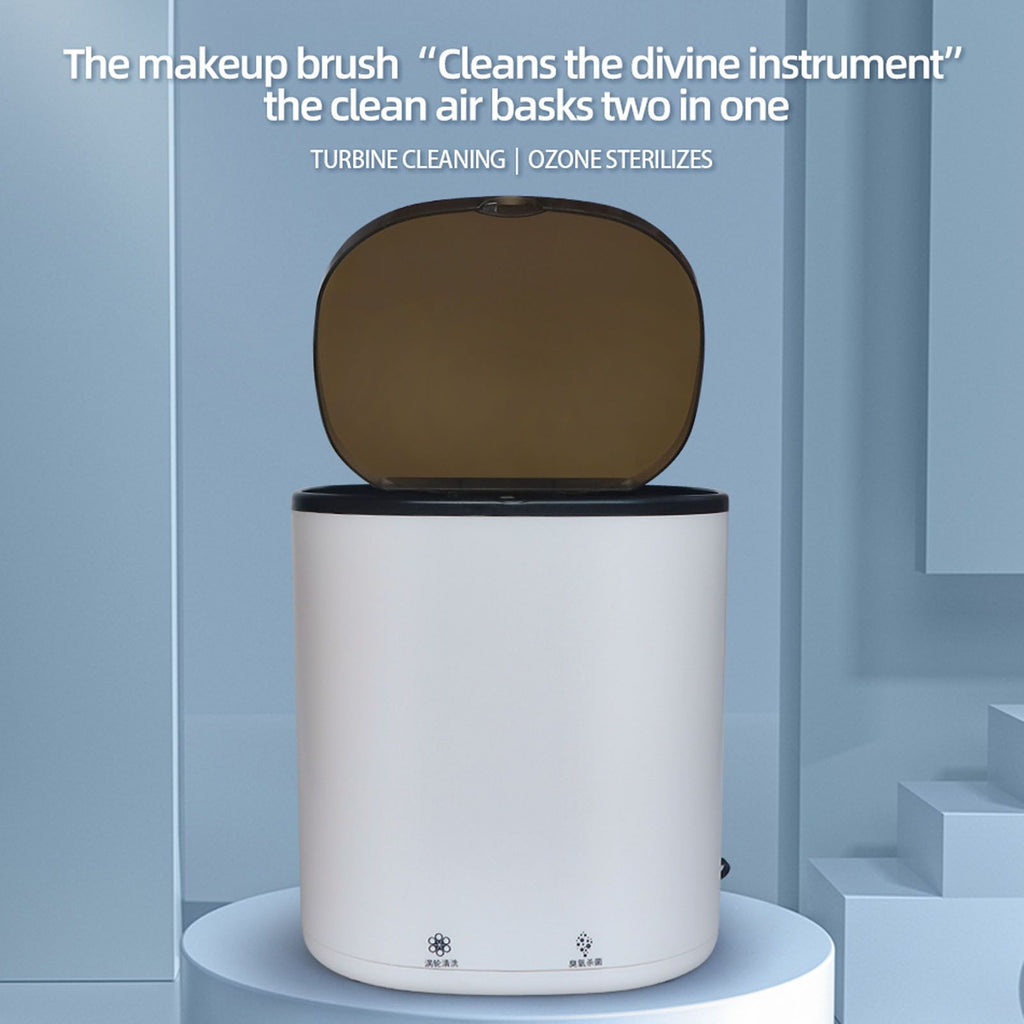 Electric Cosmetic Brush Cleaner 4.5L USB Turbo Blue Lights Cleaning One Key Control Makeup Brush Cleaner Dryer Machine for All Size Makeup Brush