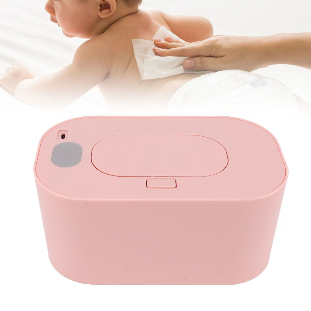 Wipe Warmer Wet Wipe Dispenser USB Powered Constant Temperature Large Capacity with Display Wipe Heater for Infants Pink