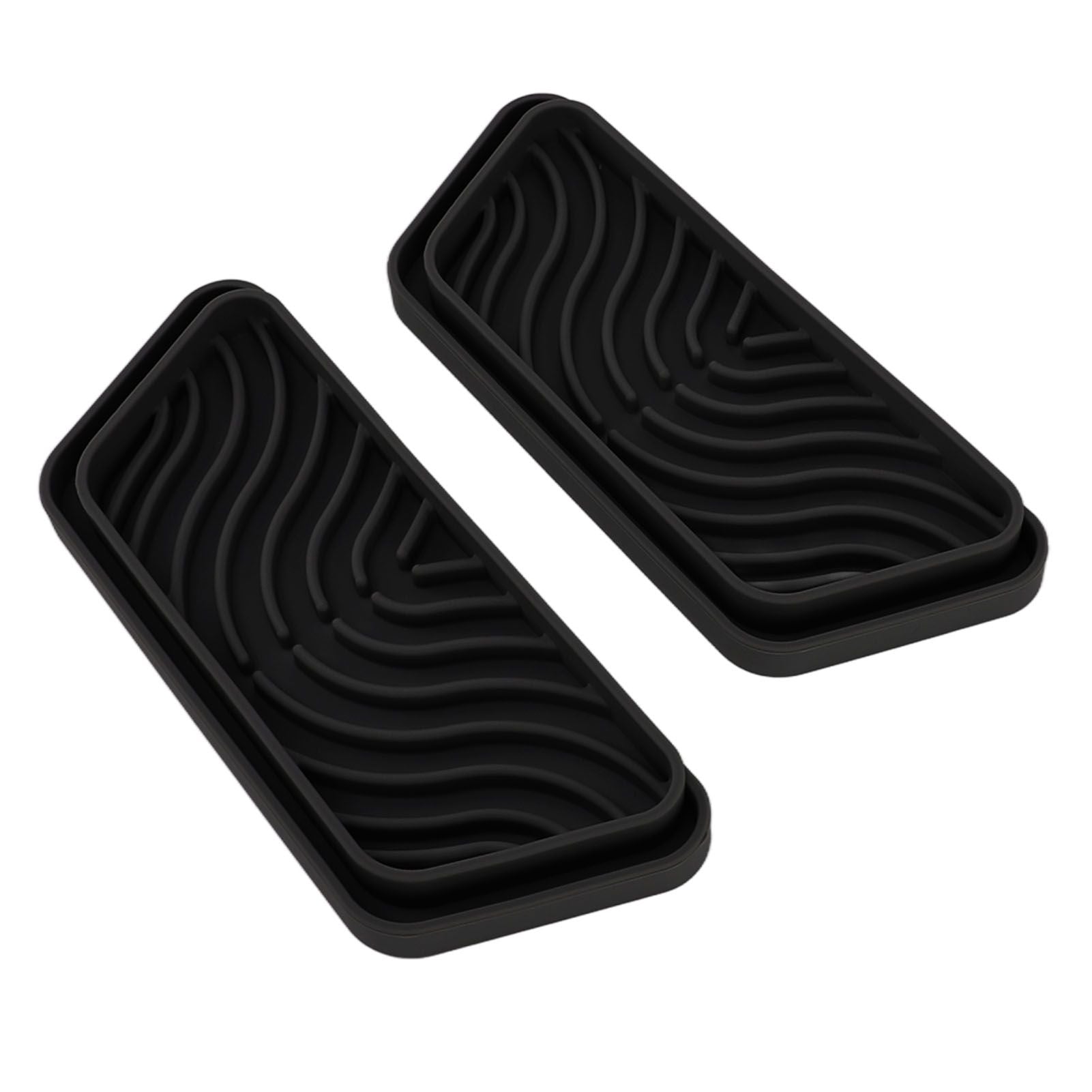 2Pcs Refrigerator Water Drip Tray Catcher Trapezoidal Silicone Refrigerator Drip Tray Catcher for GE for Samsung Black