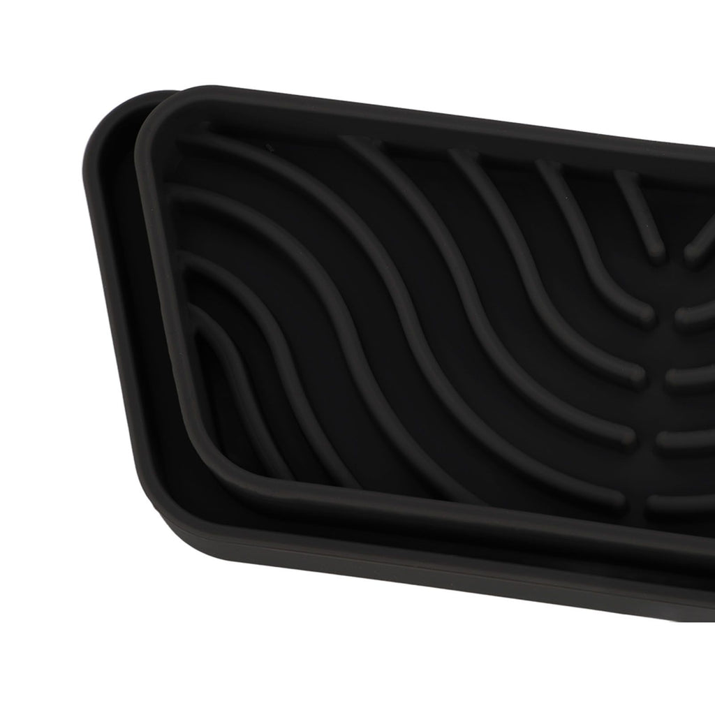 2Pcs Refrigerator Water Drip Tray Catcher Trapezoidal Silicone Refrigerator Drip Tray Catcher for GE for Samsung Black
