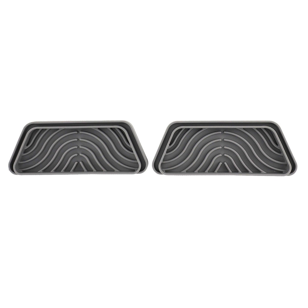 2Pcs Refrigerator Water Drip Tray Catcher Trapezoidal Silicone Refrigerator Drip Tray Catcher for GE for Samsung Grey