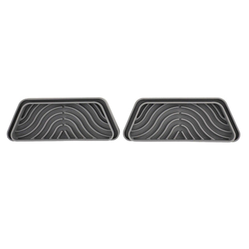 2Pcs Refrigerator Water Drip Tray Catcher Trapezoidal Silicone Refrigerator Drip Tray Catcher for GE for Samsung Grey