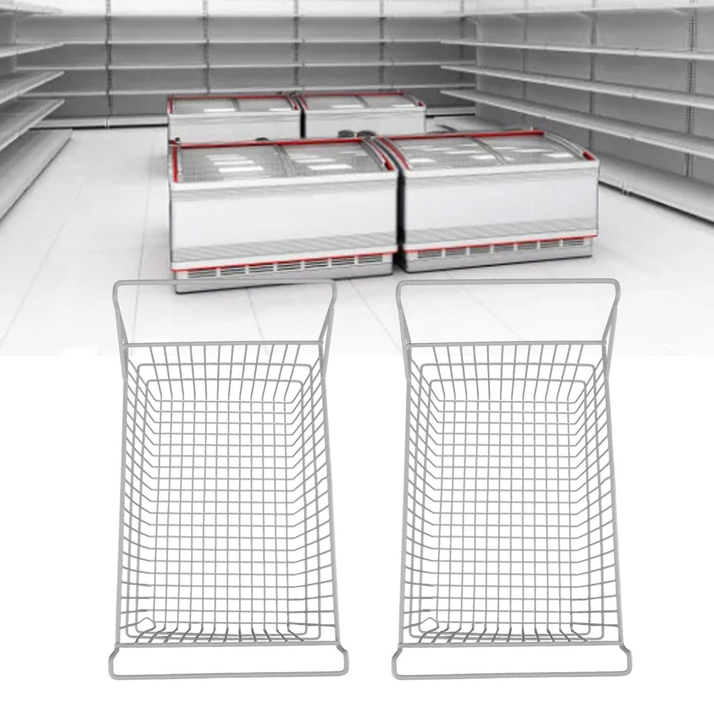 2pcs Freezer Baskets for Chest Freezer Household Wire Storage Basket Bins Organizer with High Low Handles for Kitchen Pantry Cabinet 50x24cm / 19.7x9.4in