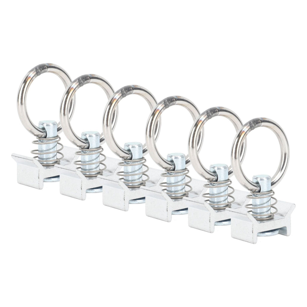 6PCS Single Stud Fitting L Track with Round Ring Stainless Steel Aluminum Cargo Control Stud Tie Down Fitting for Airline Track Logistic Installation