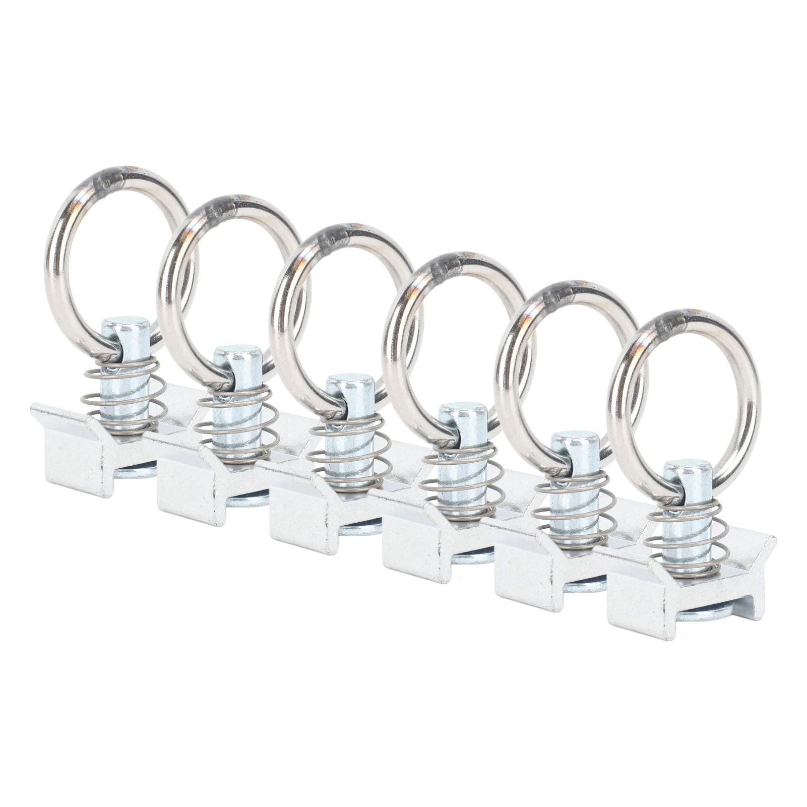 6PCS Single Stud Fitting L Track with Round Ring Stainless Steel Aluminum Cargo Control Stud Tie Down Fitting for Airline Track Logistic Installation
