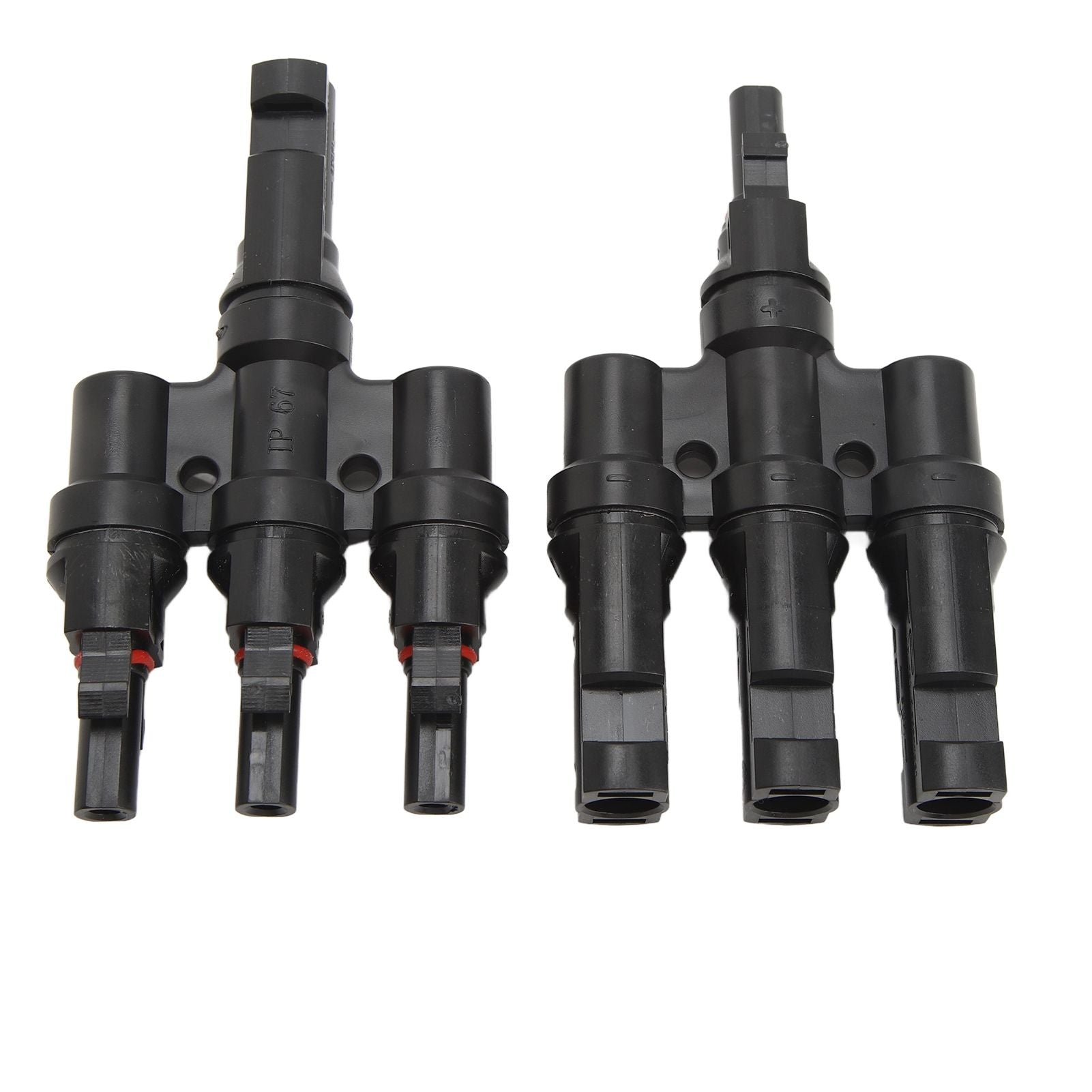 PV Solar Branch Connectors 1 to 3 Waterproof High Current Carrying Capacity Solar Panel T Branch Connector for Parallel Connection
