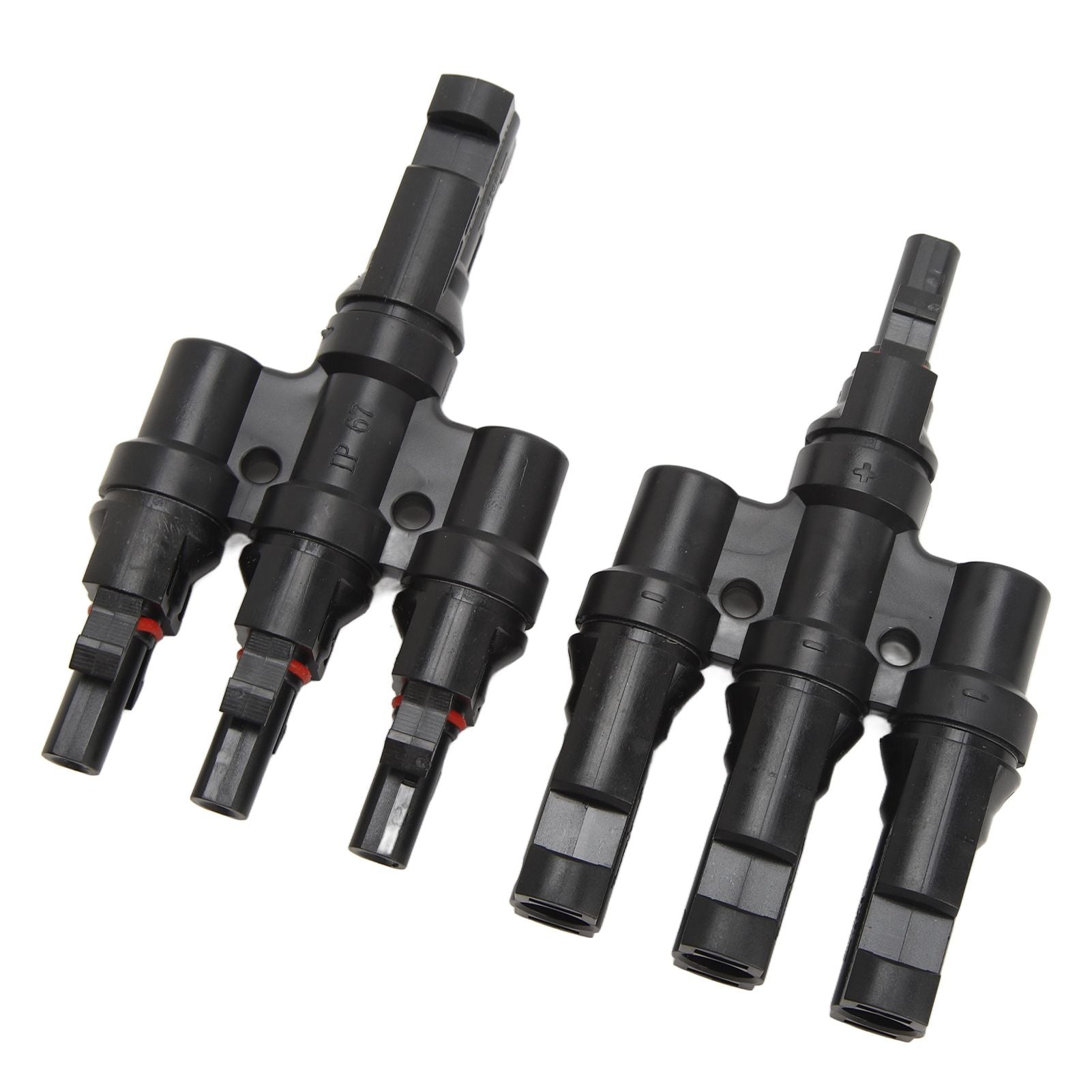 PV Solar Branch Connectors 1 to 3 Waterproof High Current Carrying Capacity Solar Panel T Branch Connector for Parallel Connection