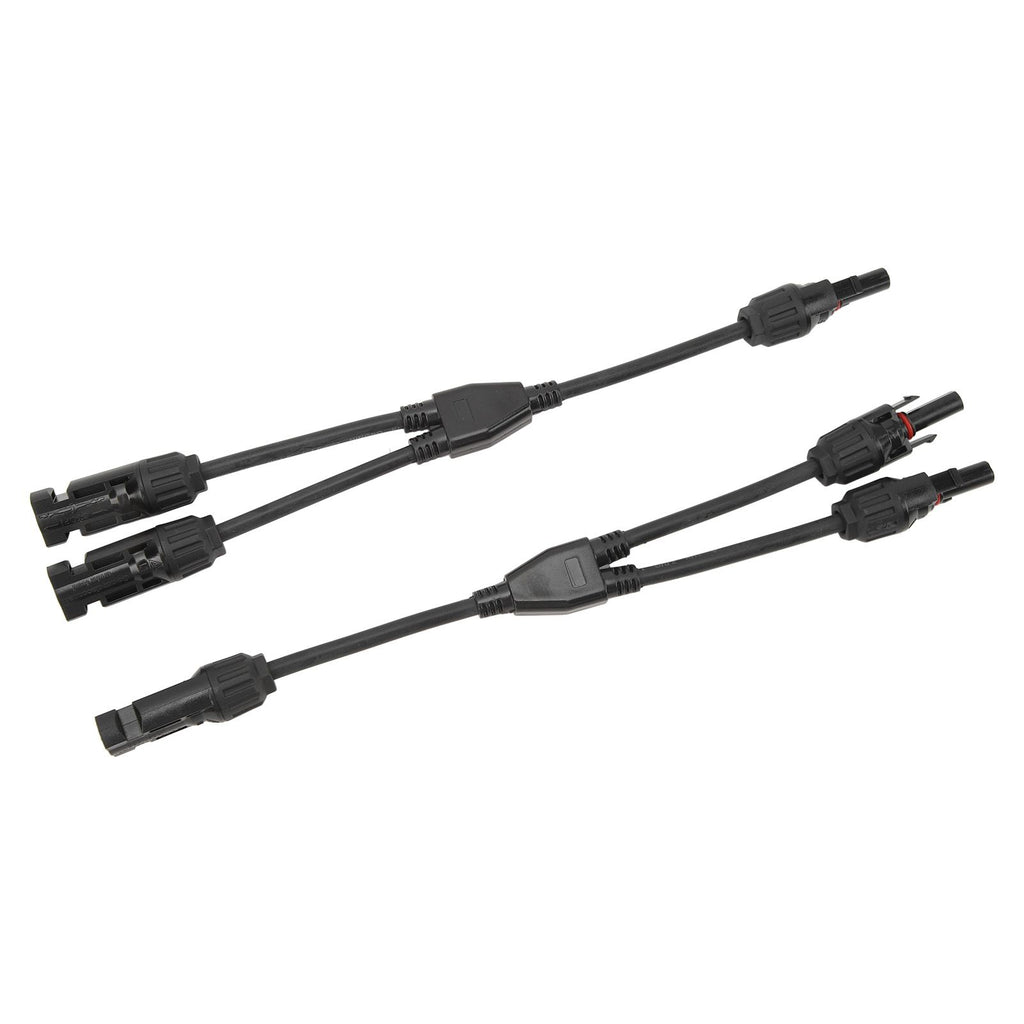 1 Pair Solar Panel Y Branch Parallel Cable 2 to 1 Solar Connectors Y Branch Parallel Adapter Cable Wire Plug Tool Kit MFF FMM 30CM 0.98FT