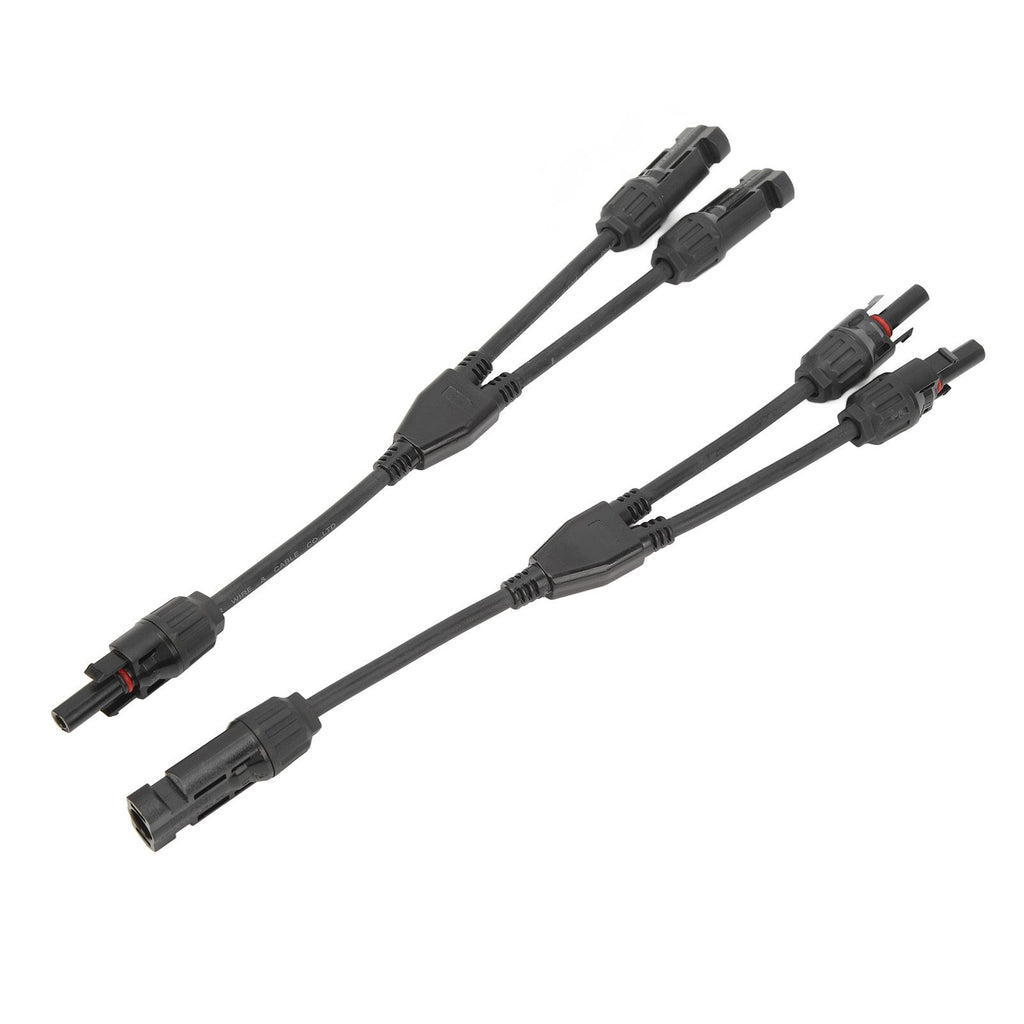1 Pair Solar Panel Y Branch Parallel Cable 2 to 1 Solar Connectors Y Branch Parallel Adapter Cable Wire Plug Tool Kit MFF FMM 30CM 0.98FT