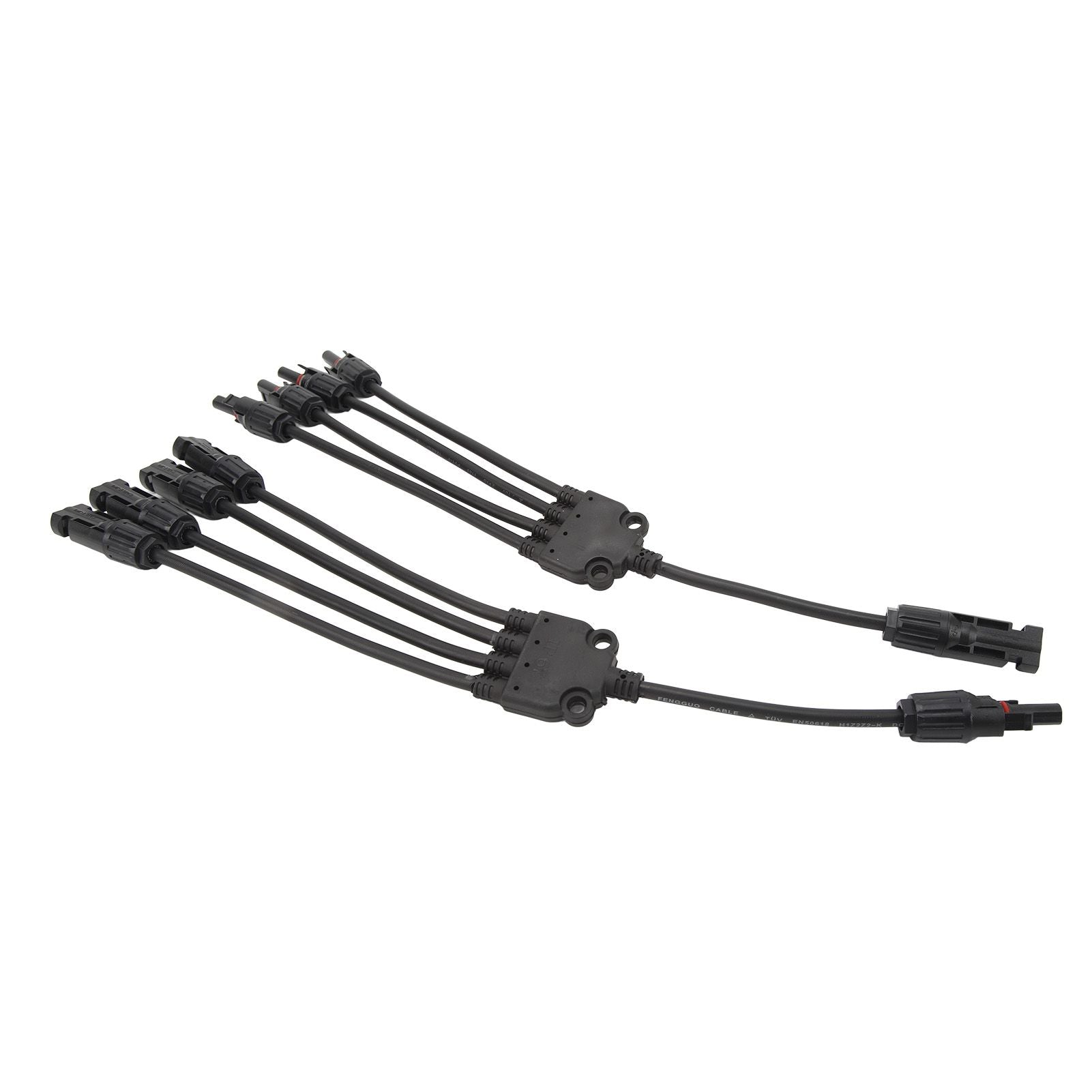 Solar Connectors 1 to 4 Y Branch Parallel Adapter Cable Wire Plug Tool Kit for Solar Panel