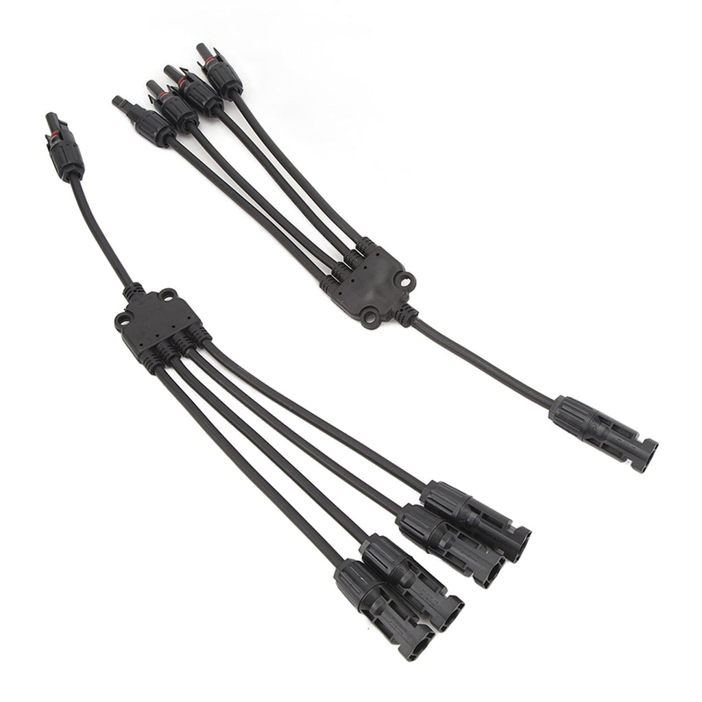 Solar Connectors 1 to 4 Y Branch Parallel Adapter Cable Wire Plug Tool Kit for Solar Panel