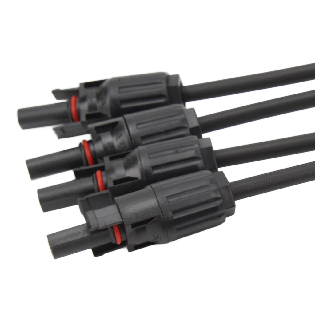 Solar Connectors 1 to 4 Y Branch Parallel Adapter Cable Wire Plug Tool Kit for Solar Panel