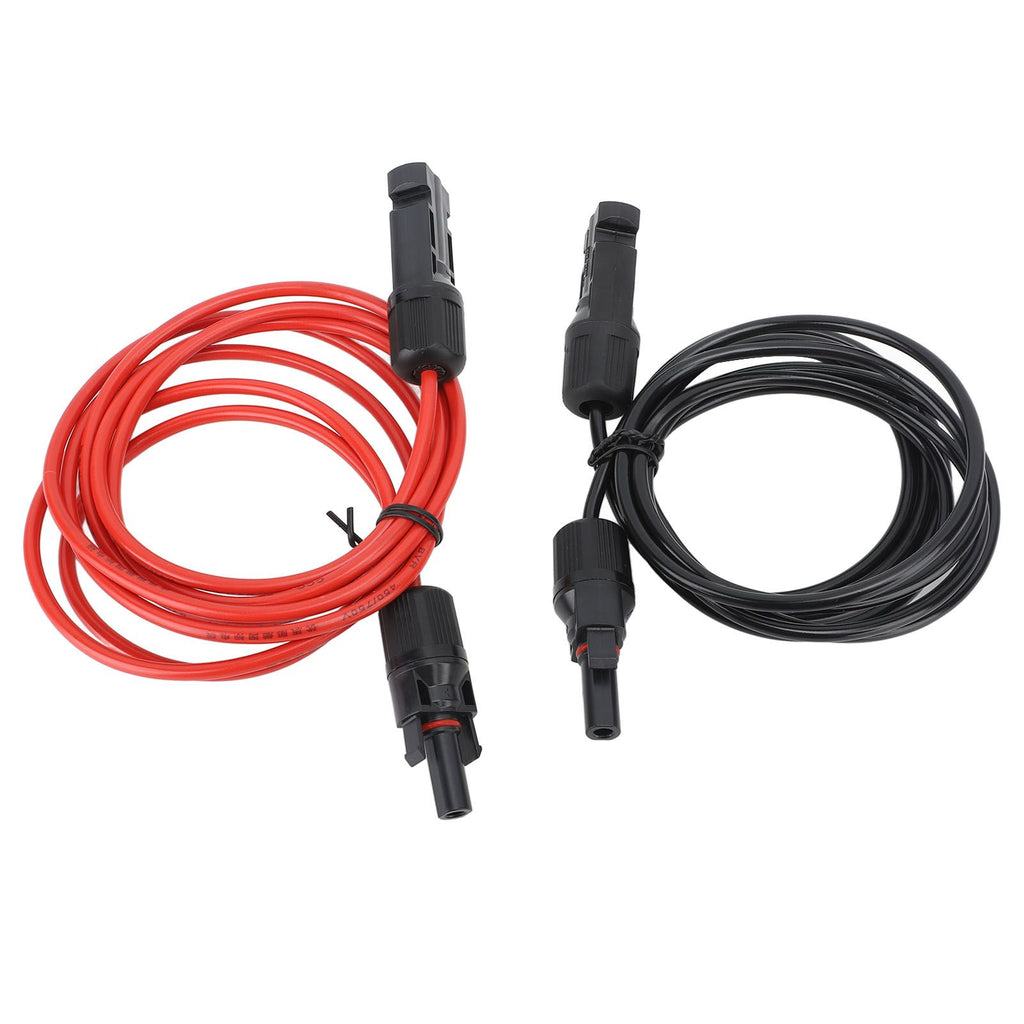 2m 6.6ft 12AWG Solar Panel Extension Cable Wire with Female and Male Connector Red Black 2.5mm²