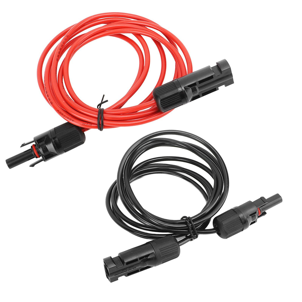 2m 6.6ft 12AWG Solar Panel Extension Cable Wire with Female and Male Connector Red Black 2.5mm²
