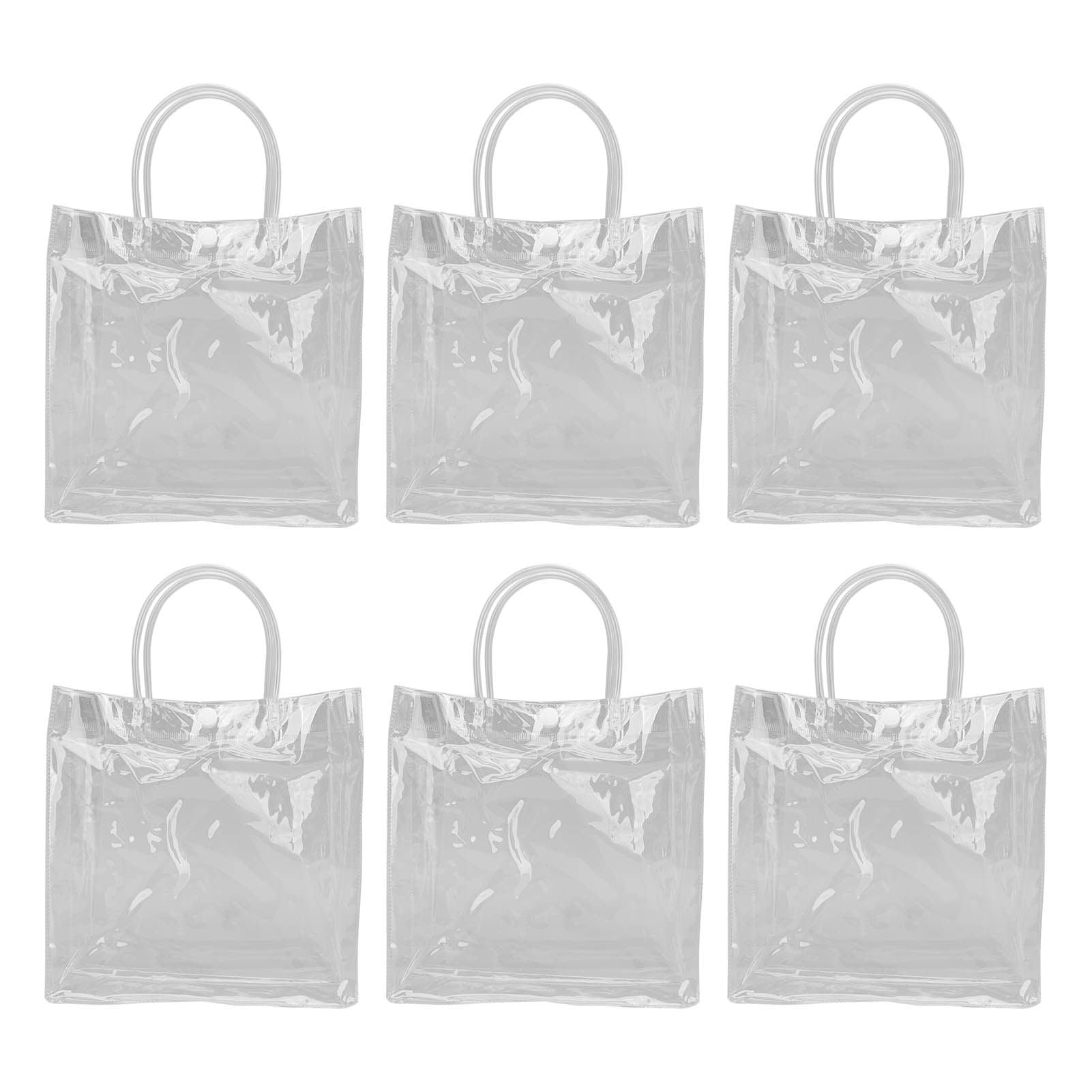20pcs Transparent Gift Bags Large Capacity Simple Multifunctional 20cmx20cmx8cm PVC Goodie Wrap Bags for Flower Candy
