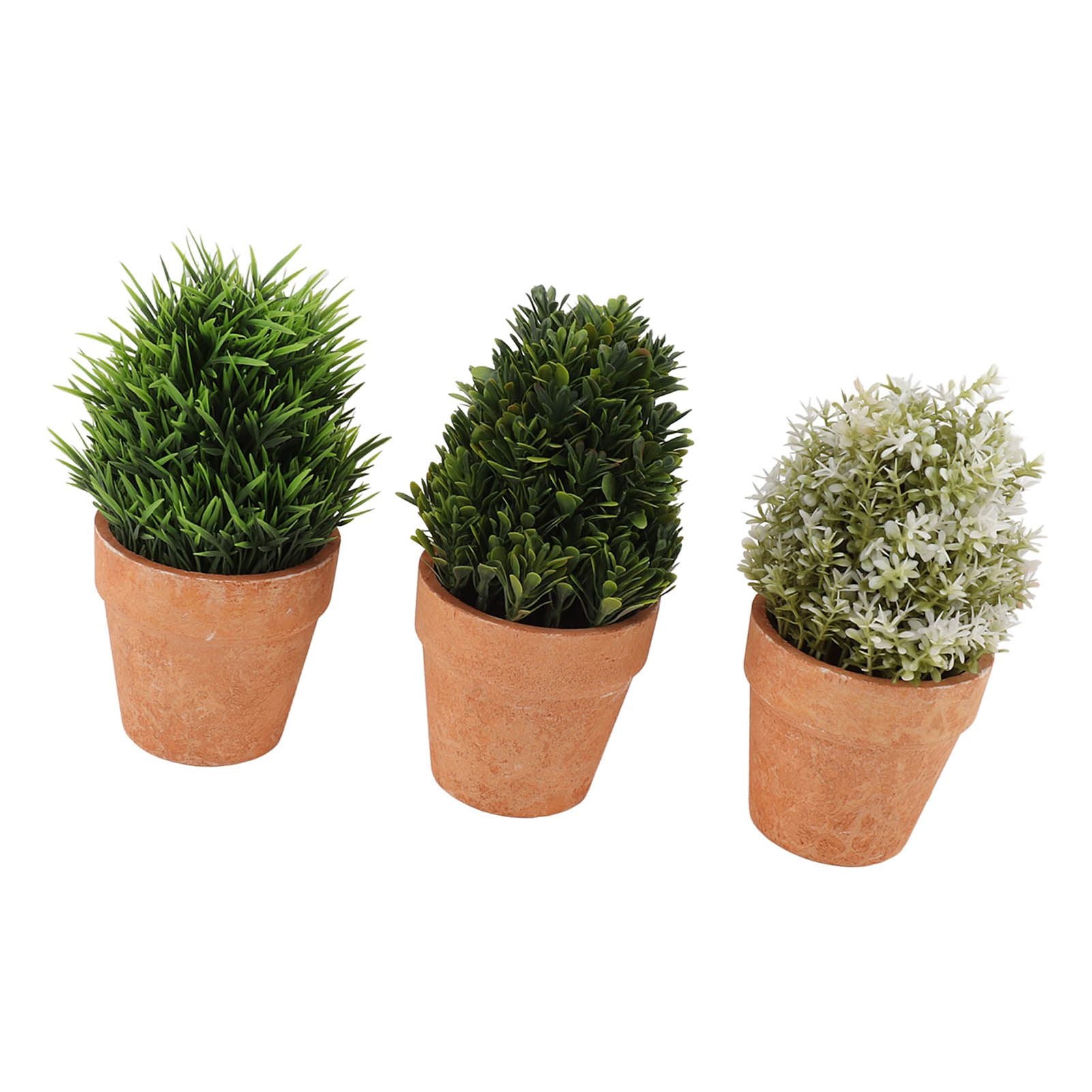 3PCS Artificial Potted Plants Set Plastic Indoor Small Fake Greenery Potted Plants for Home Bathroom Living Room Bedroom Office Desk Bookshelf Decor