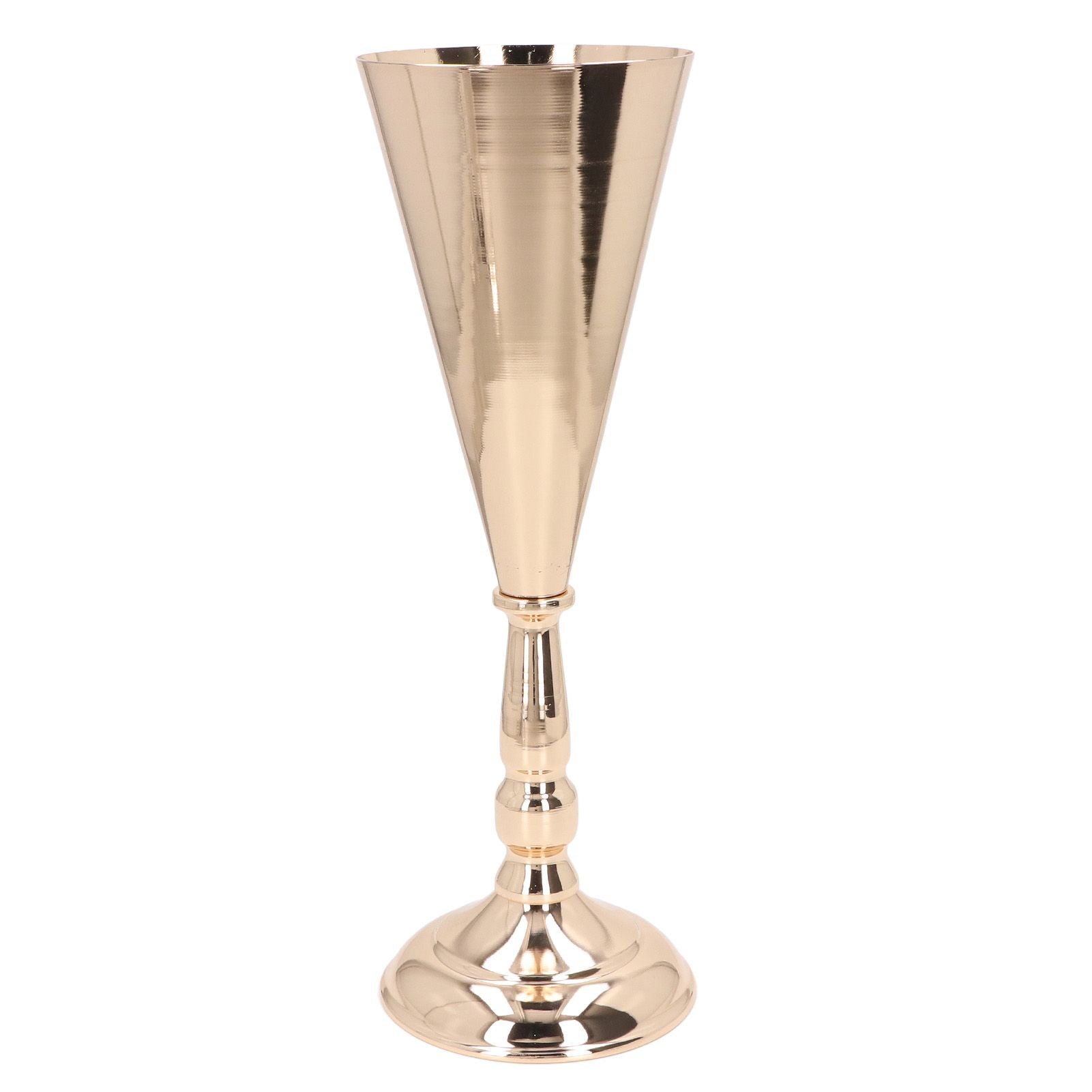 Golden Iron Vase European Style Exquisite Decorative Vintage Flower Vase for Wedding Hotel Party Home 12x36cm / 4.7x14.2in