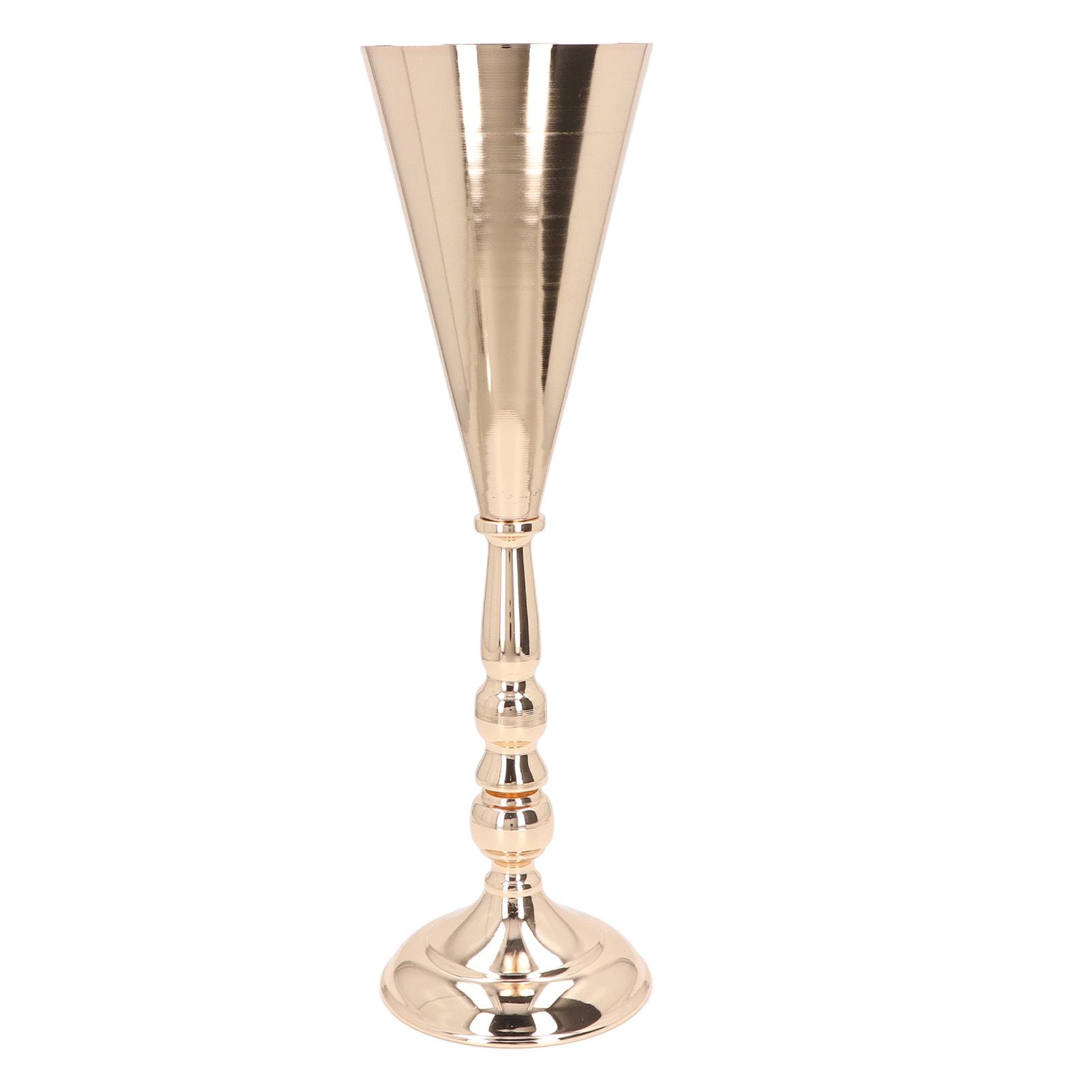 Golden Iron Vase European Style Exquisite Decorative Vintage Flower Vase for Wedding Hotel Party Home 12x42cm / 4.7x16.5in