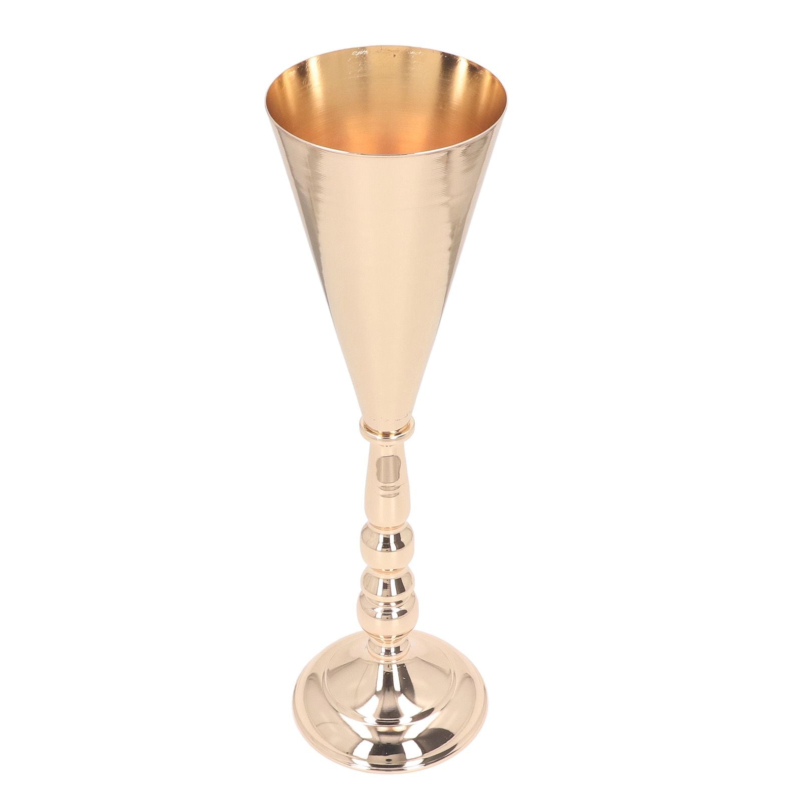 Golden Iron Vase European Style Exquisite Decorative Vintage Flower Vase for Wedding Hotel Party Home 12x42cm / 4.7x16.5in