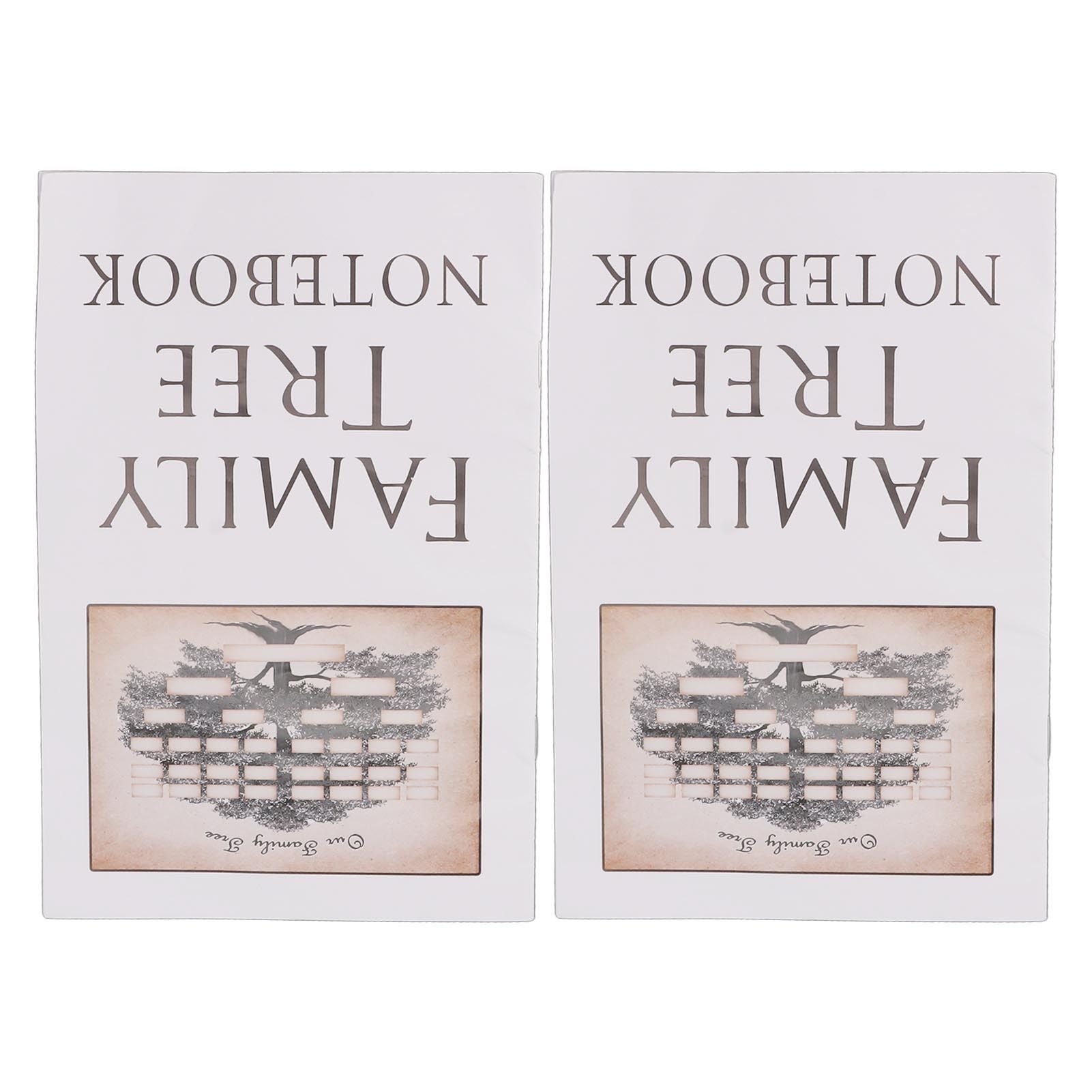 2Pcs Family Tree Notebook 16 Pages Double Sides Family History Record Book Workbook for Family Office Stationery