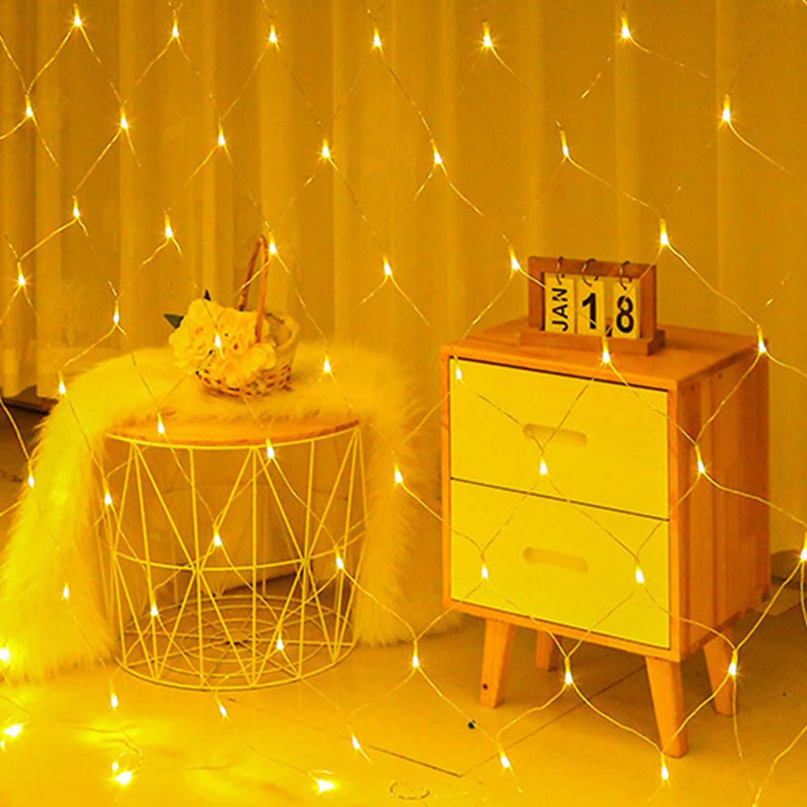 Net Mesh String LED Lights 4.9x4.9ft Waterproof Outdoor Christmas Net Lights for Christmas Outdoor Wedding
