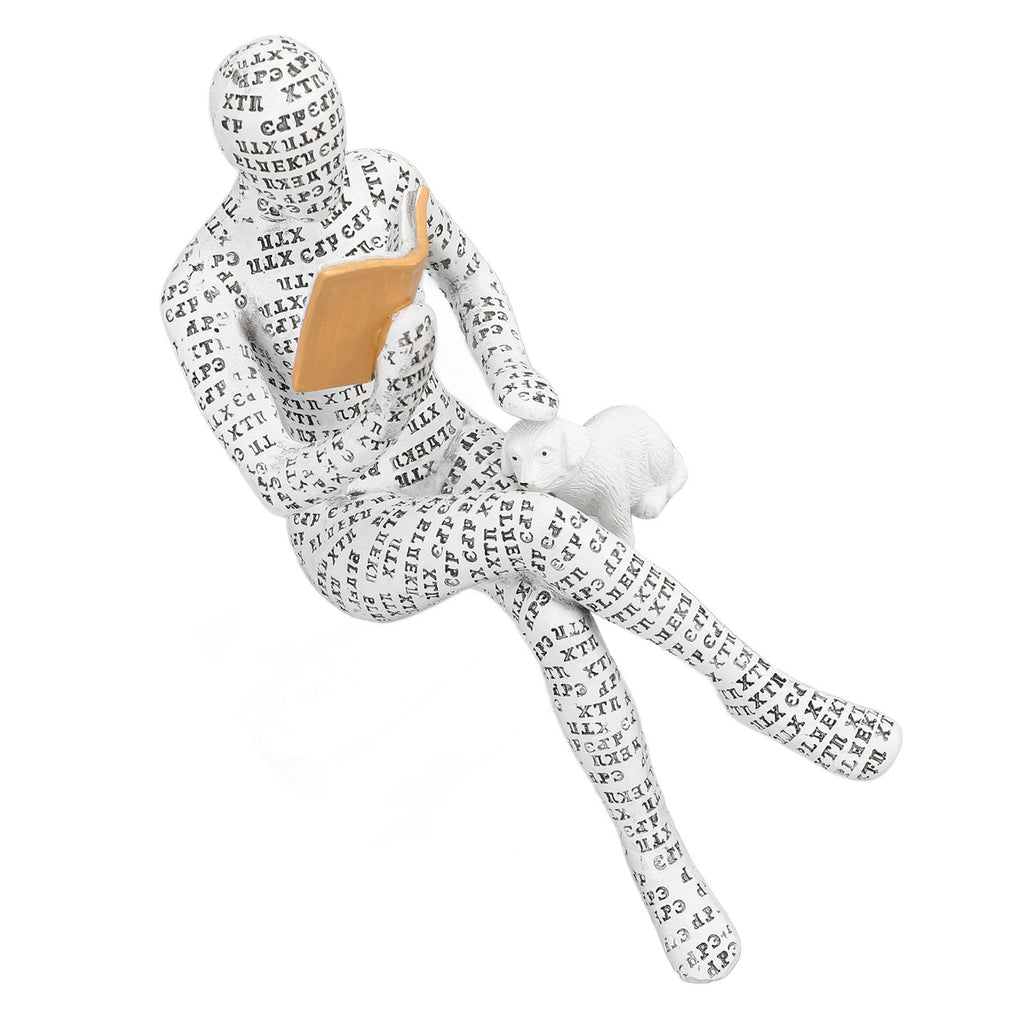 Women Thinker Statue Unique Resin Pulp Reading Women Figurine Decor for Home Office Library W310 11