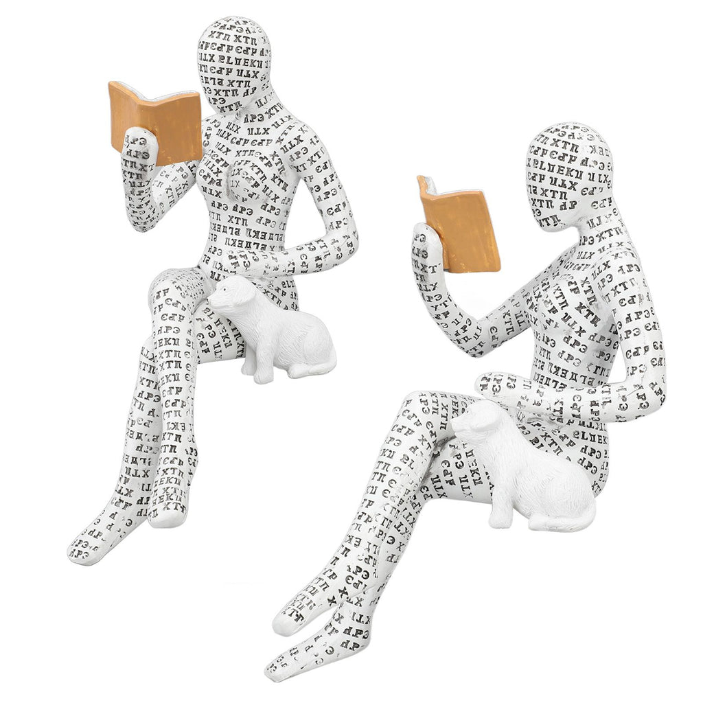 Women Thinker Statue Unique Resin Pulp Reading Women Figurine Decor for Home Office Library W310 11