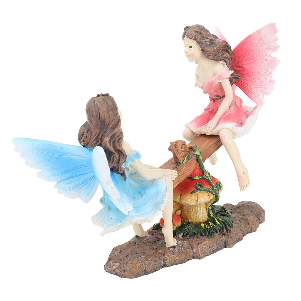 Fairy Statue Ornament Seesaw Figure Resin Realistic Figurine Decoration for Garden Home Living Room Office