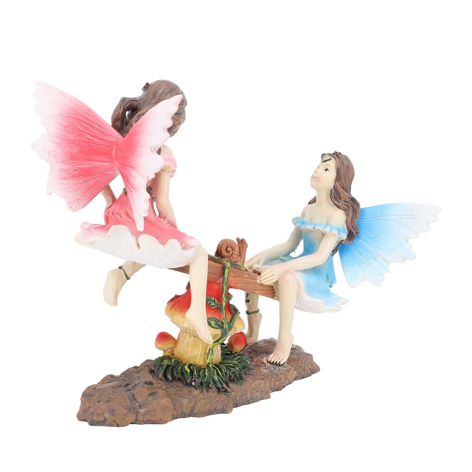 Fairy Statue Ornament Seesaw Figure Resin Realistic Figurine Decoration for Garden Home Living Room Office