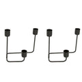 2 Pcs 3 Arm Candle Holder Black Simple Modern Candlestick Holder Decorative Candelabra for Wedding Party