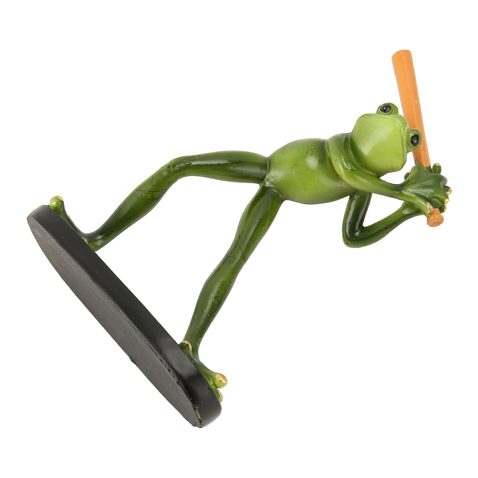 Frog Statue Resin Sports Frog Figurine Decor Sculpture Statue Crafts for Outdoor Garden Patio Lawn Bonsai Porch Play Baseball