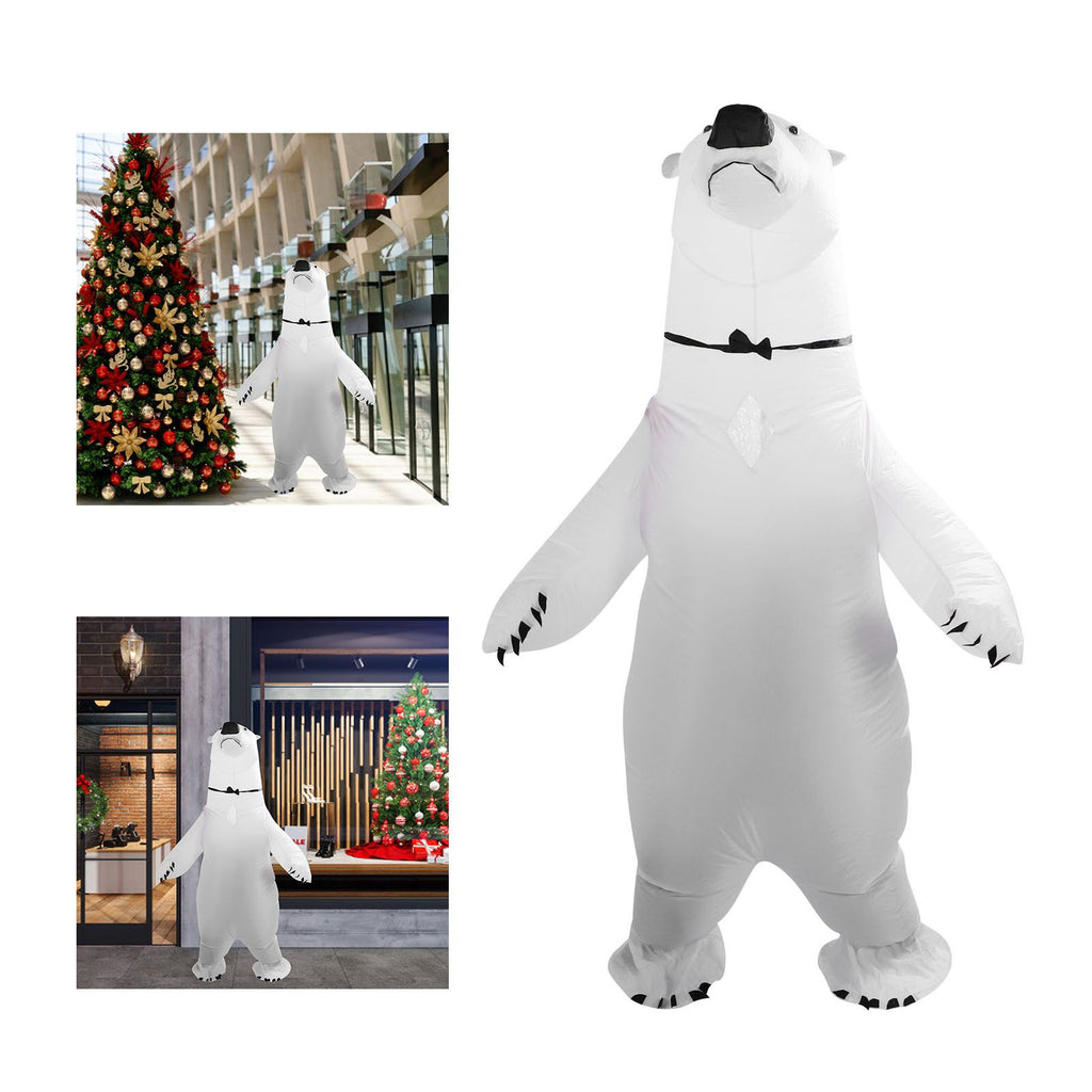 Inflatable Polar Bear Costume Reinforced Stitching Lightweight Reusable Waterproof Blow Up Animal Costumes for Halloween Cosplay