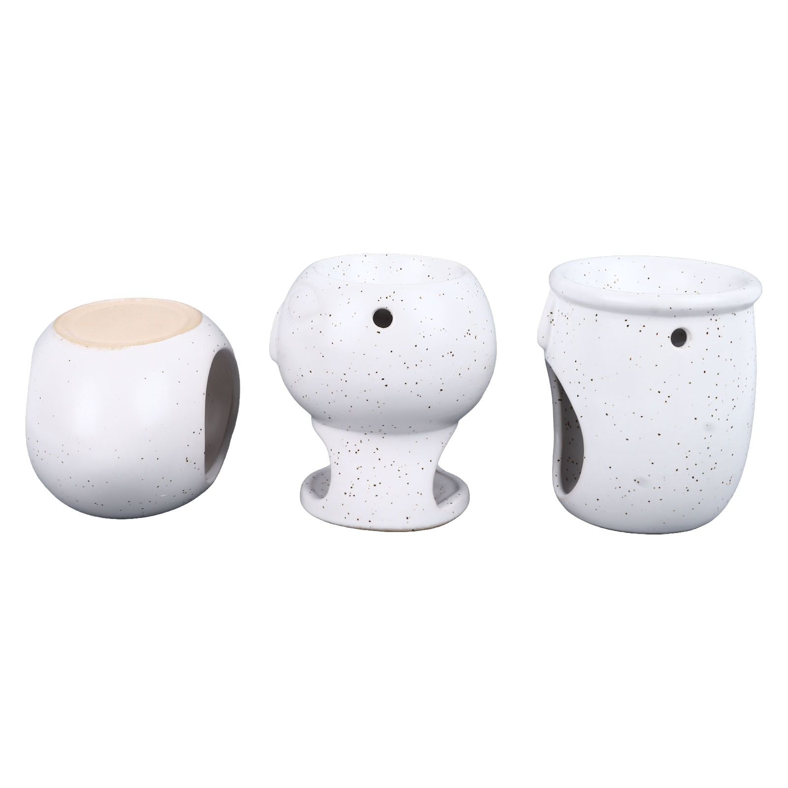 3Pcs Ceramic Tealight Candle Holder Oil Burner Wax Melt Oil Burner for Home Bedroom Decor Christmas Housewarming Gift