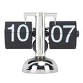 Flip Clock Large Number Battery Powered 304 Stainless Steel Tabletop Retro Flip Clock for Home Office 24 Hours Black Page