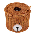Tissue Box Cover Rattan Cute Bear Brown with Lid Easy Access Round Easy Maintenance Versatile Holder Dispenser for Photo Props