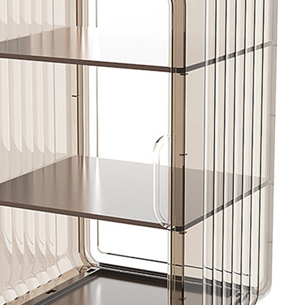 Acrylic Water Bottle Organizer Sturdy Dustproof Easy To Clean Water Bottle Storage Holder for Cabinet Desktop Large 3 Layer Brown