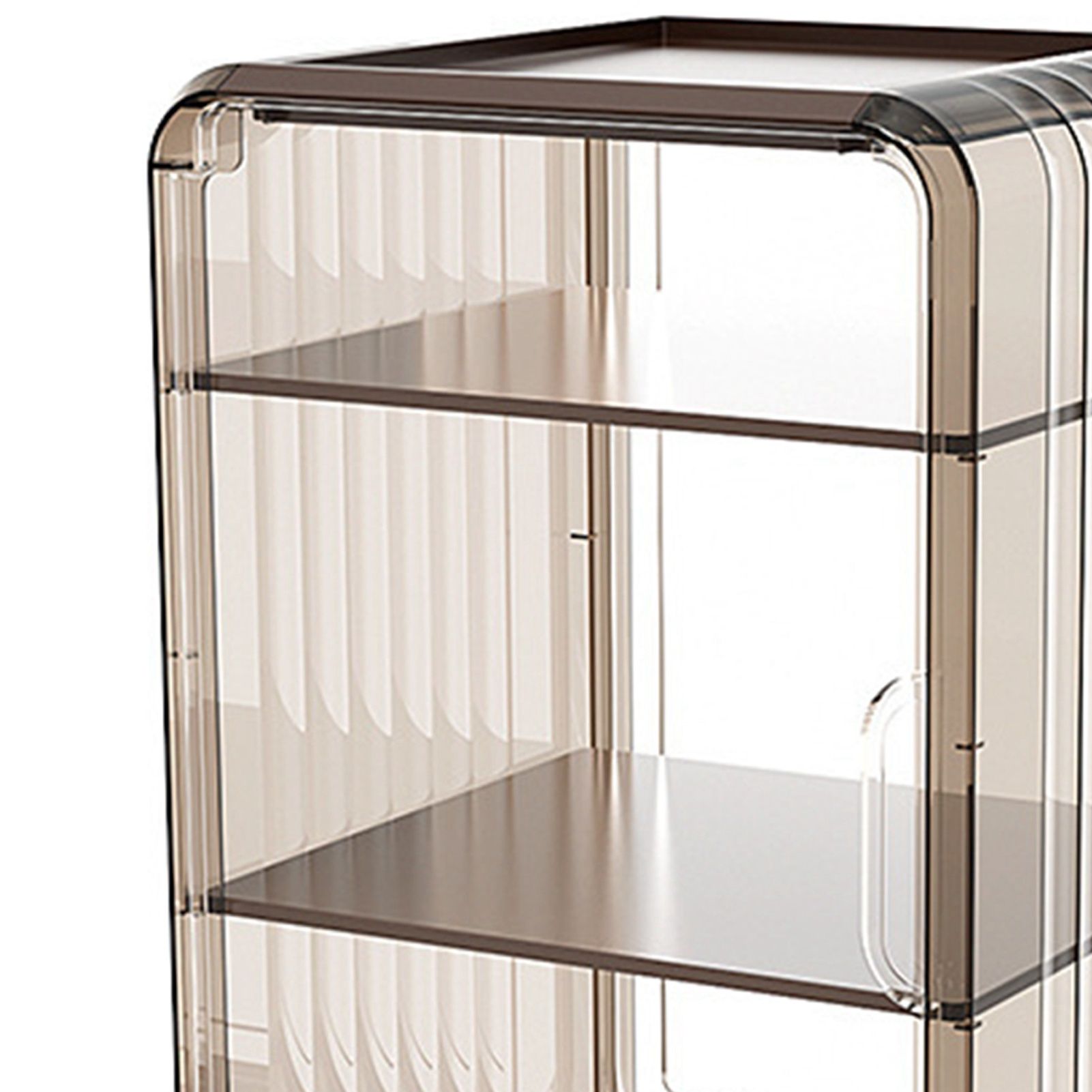 Acrylic Water Bottle Organizer Sturdy Dustproof Easy To Clean Water Bottle Storage Holder for Cabinet Desktop Large 3 Layer Brown