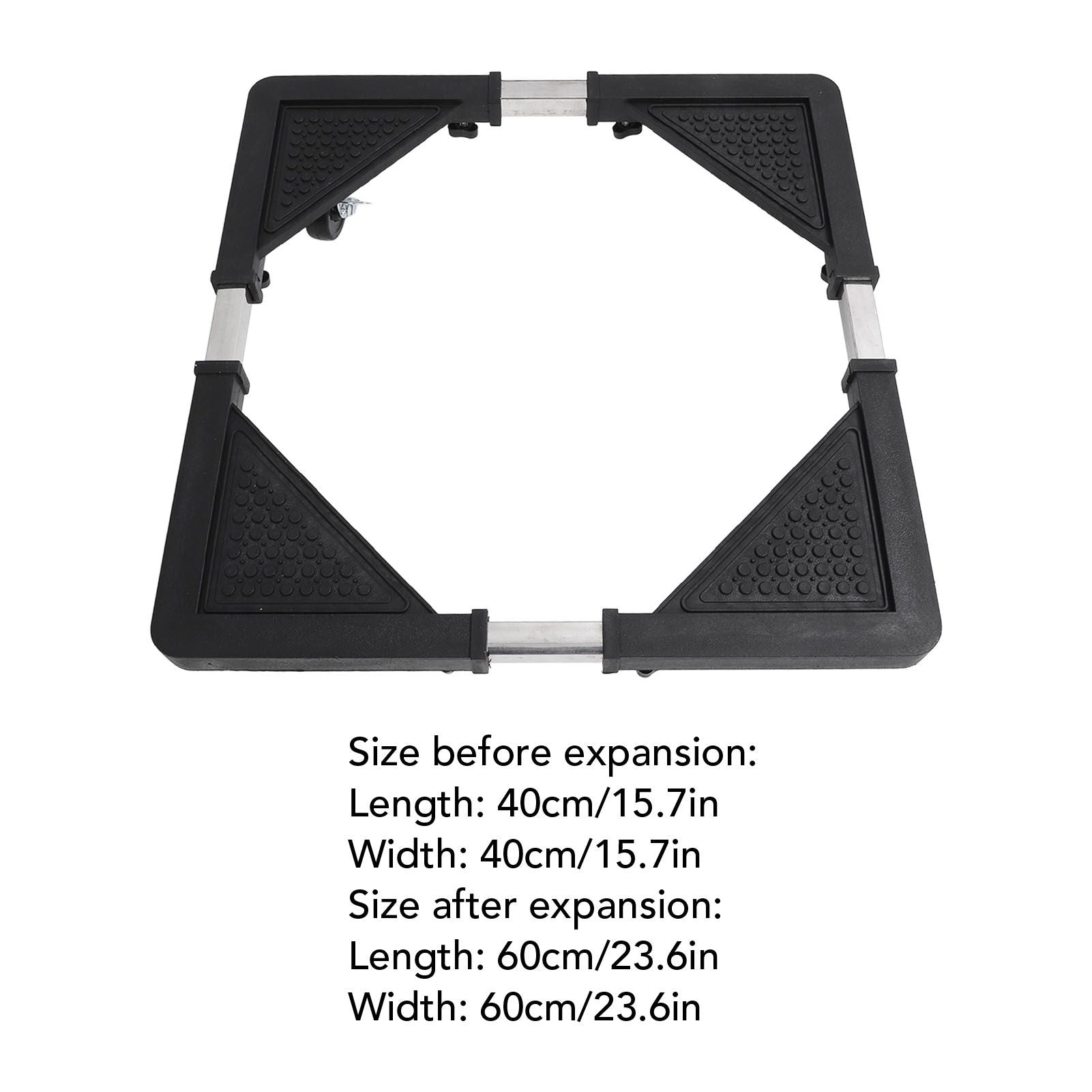 Adjustable Refrigerator Stand with 4 Locking Wheels Reduce Noise Furniture Dolly Mobile Roller for Dryer Washing Machine