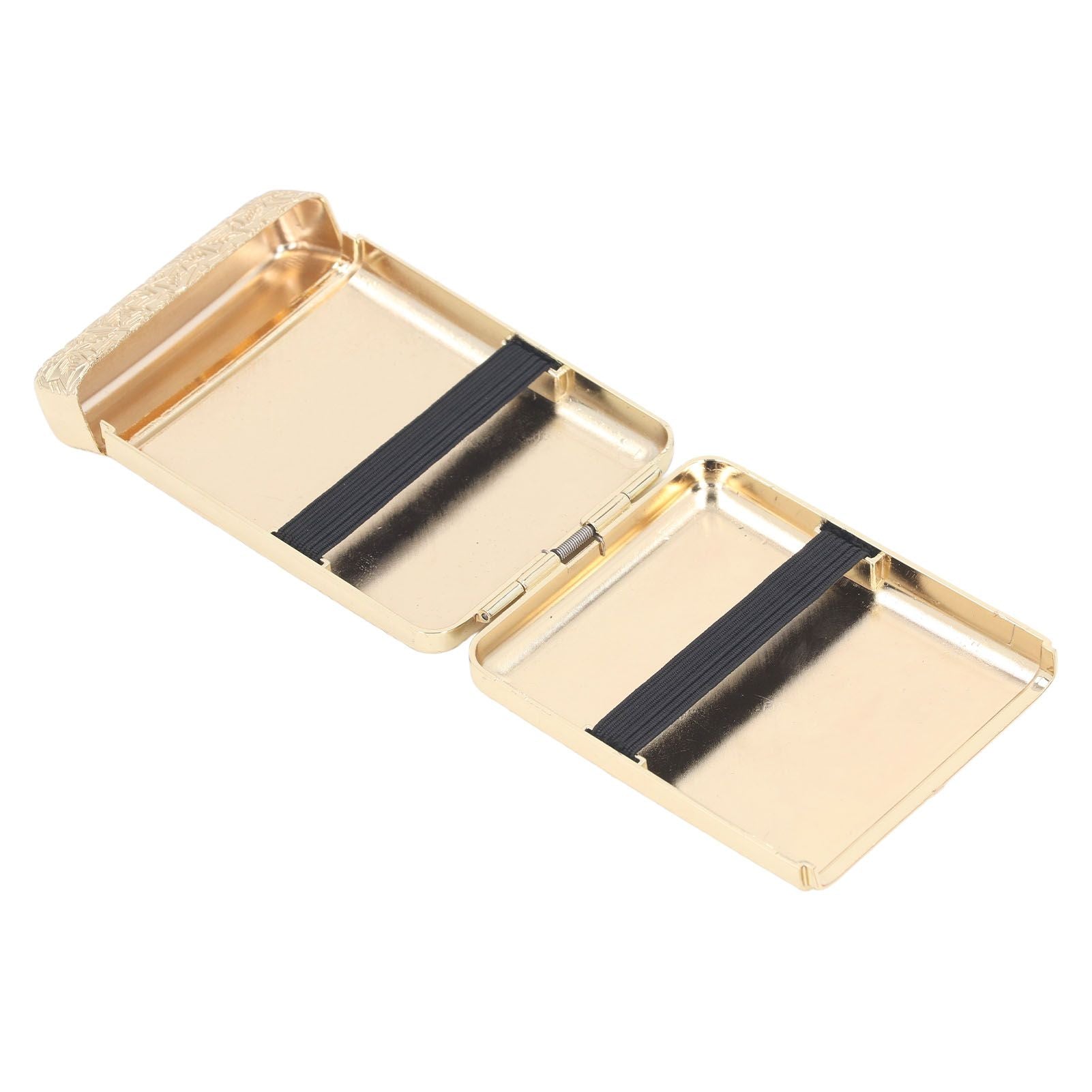 Retro Metal Cigarette Case Box 16 Capacity 3 Open Cigarette Case for Women Men Vintage Relief Pattern Gold