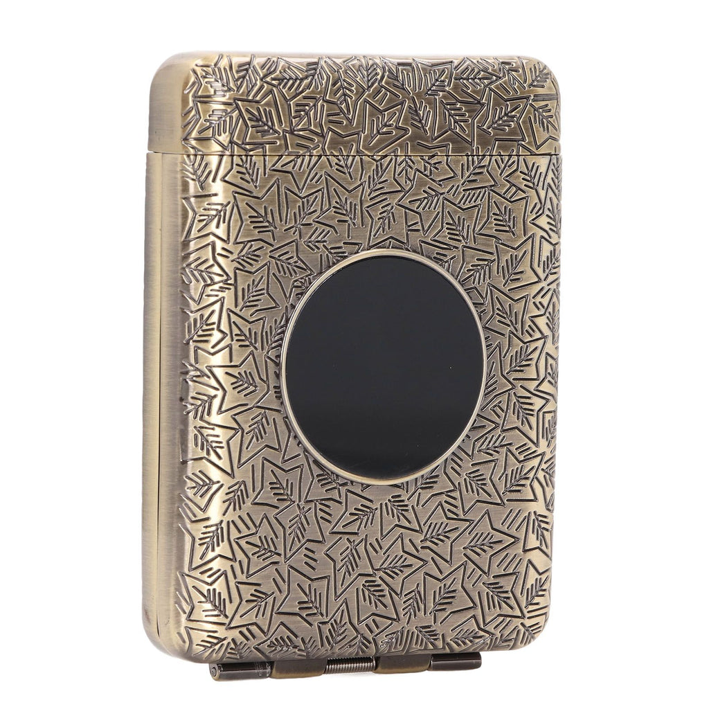 Retro Metal Cigarette Case Box 16 Capacity 3 Open Cigarette Case for Women Men Vintage Relief Pattern Bronze