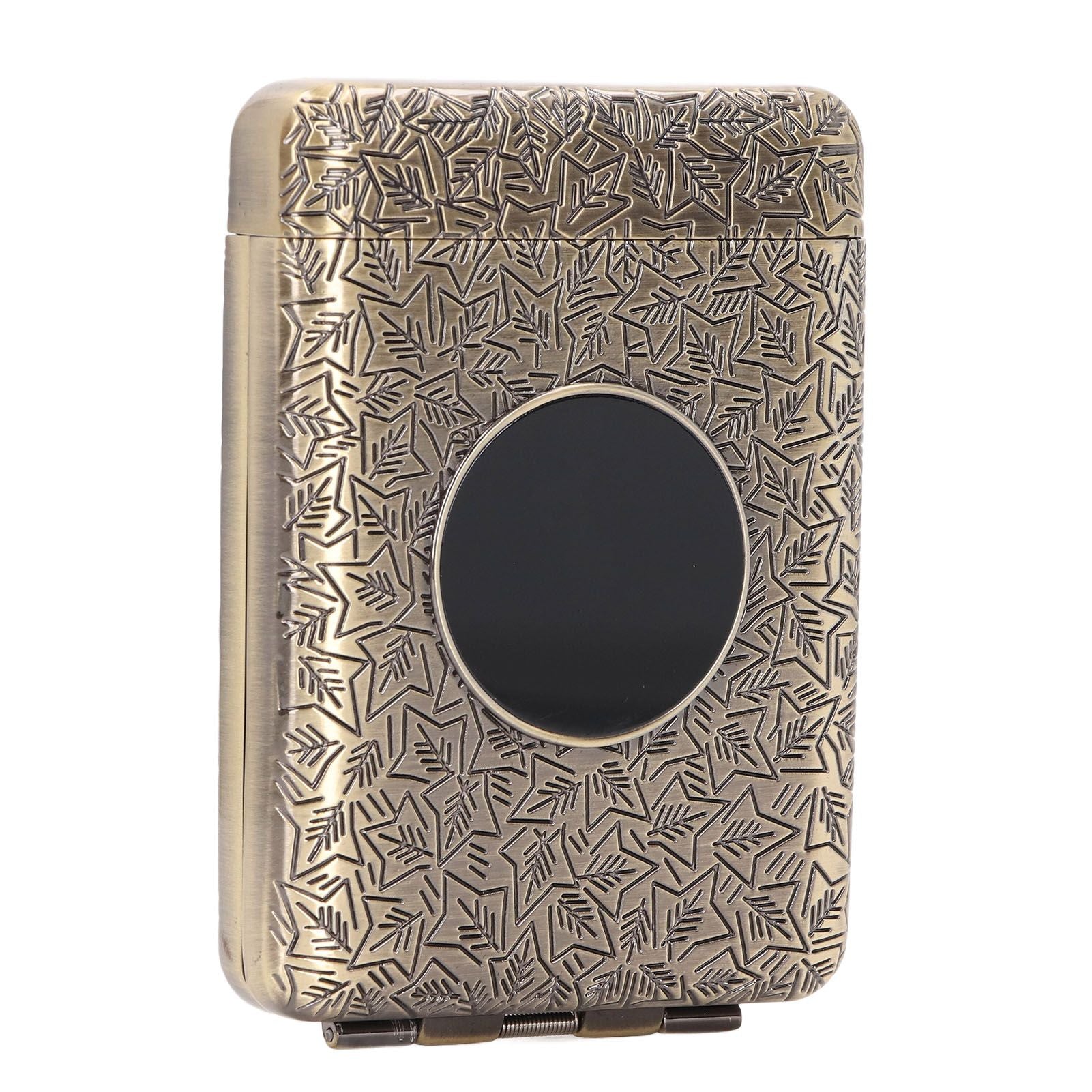 Retro Metal Cigarette Case Box 16 Capacity 3 Open Cigarette Case for Women Men Vintage Relief Pattern Bronze
