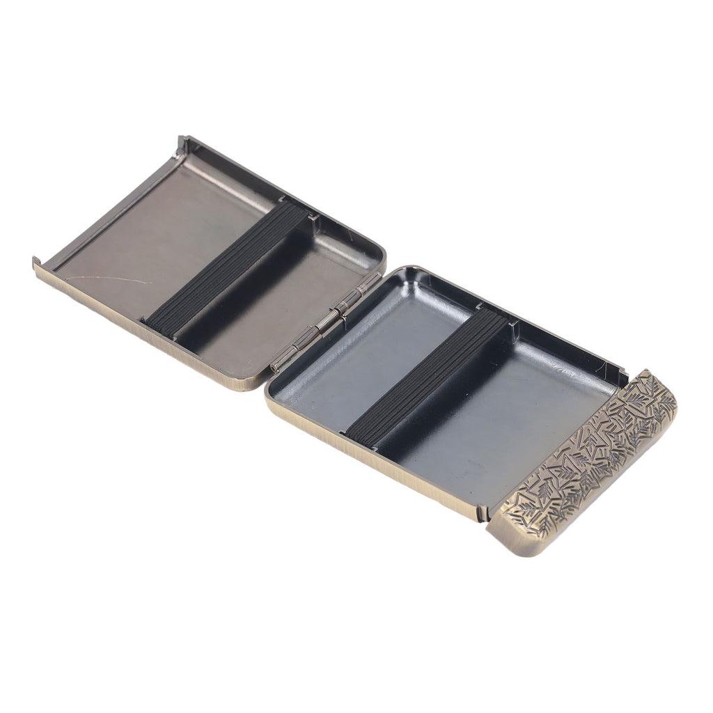 Retro Metal Cigarette Case Box 16 Capacity 3 Open Cigarette Case for Women Men Vintage Relief Pattern Bronze