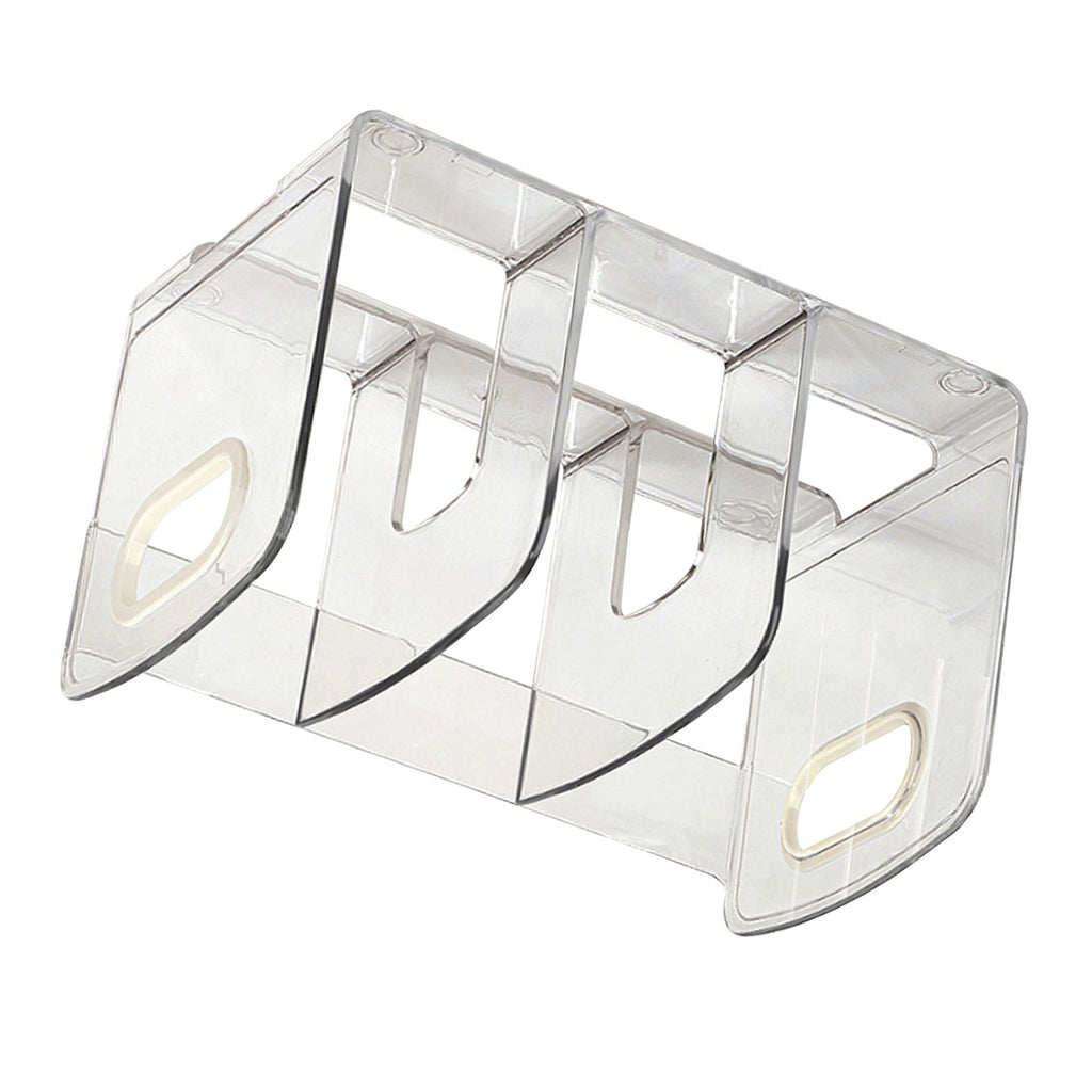 Book Organizer Desktop Book Rack File Holder Acrylic Tabletop Organizer for Study Office Transparent 3 Compartment (28x14x15cm/11x5.5x5.9in)