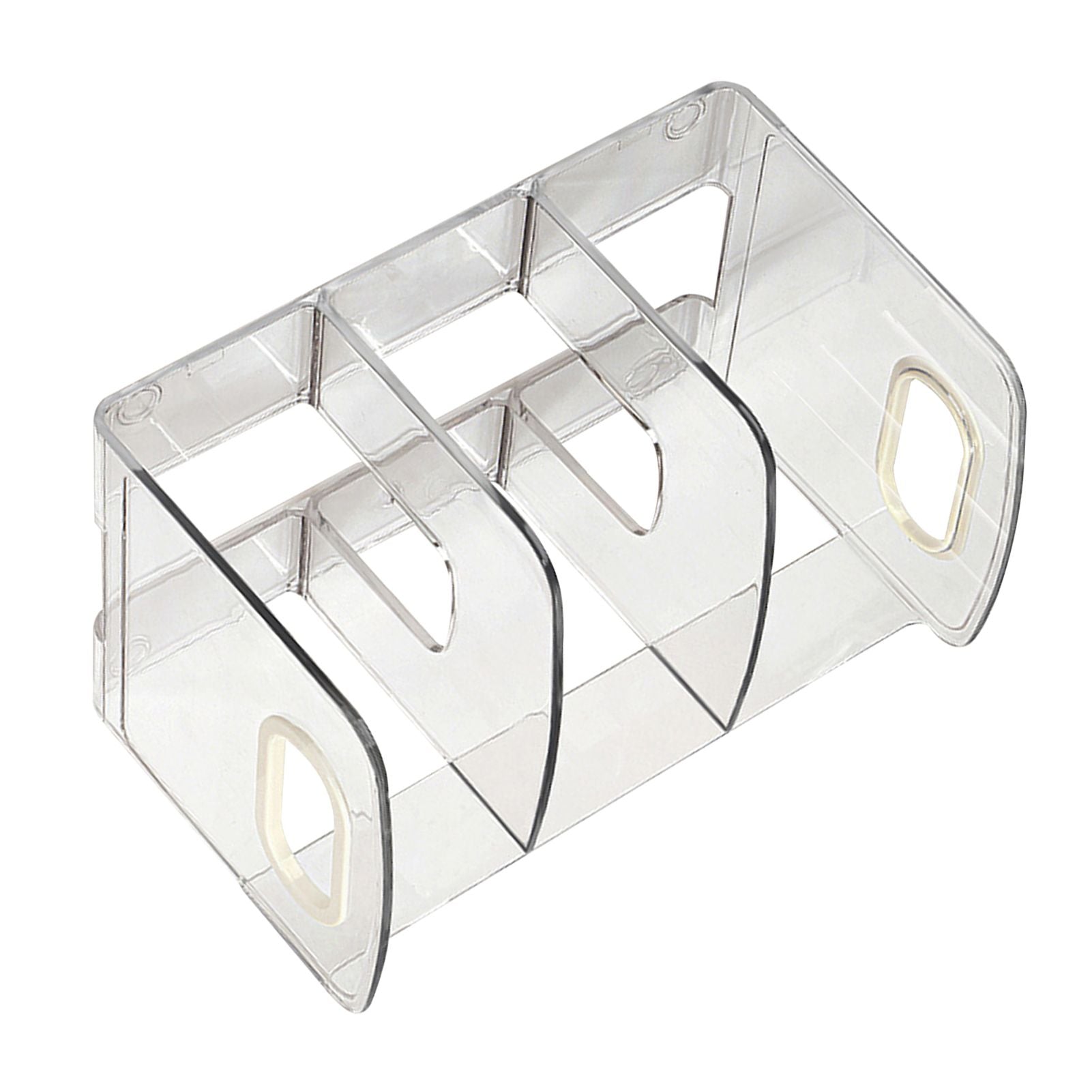 Book Organizer Desktop Book Rack File Holder Acrylic Tabletop Organizer for Study Office Transparent 3 Compartment (28x14x15cm/11x5.5x5.9in)