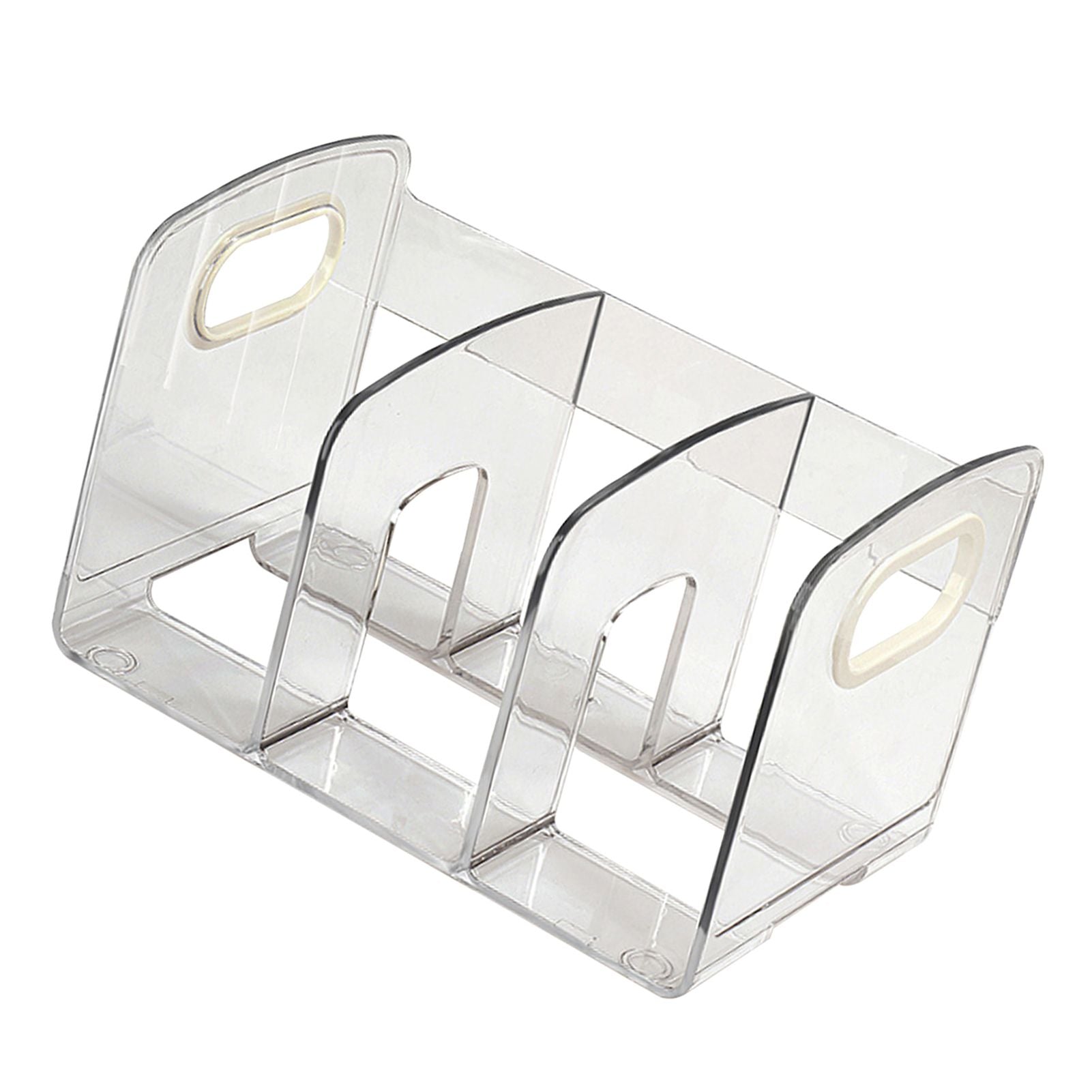 Book Organizer Desktop Book Rack File Holder Acrylic Tabletop Organizer for Study Office Transparent 3 Compartment (28x14x15cm/11x5.5x5.9in)