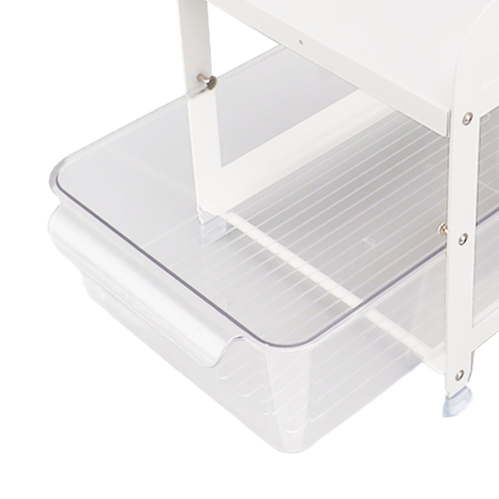 Cup Storage Organizer Shelf 2 Tier Pull Out Countertop Organizer Multifunctional Desktop Storage Rack for Home Office White