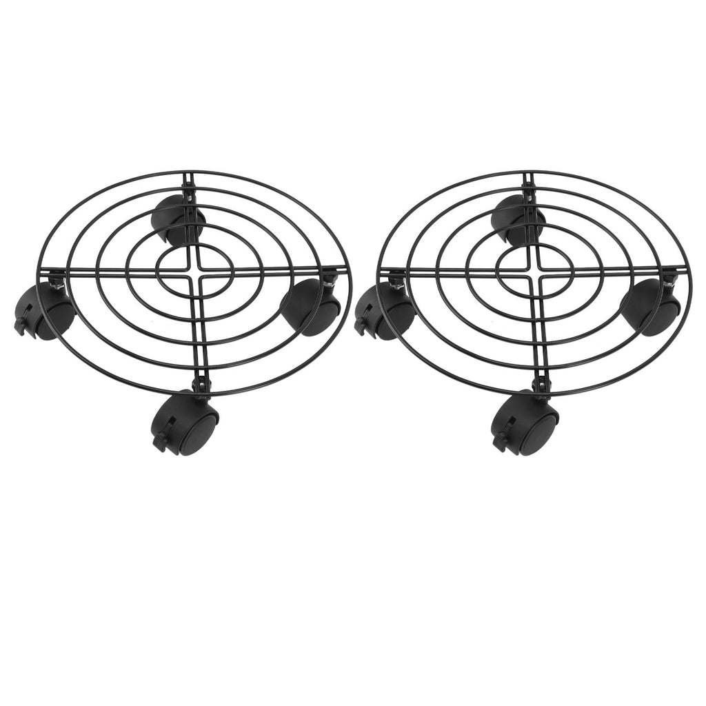 2 PCS Outdoor Plant Dolly with Lockable Wheels Iron and PVC High Load Bearing Rolling Plant Stand Base for Large Plants